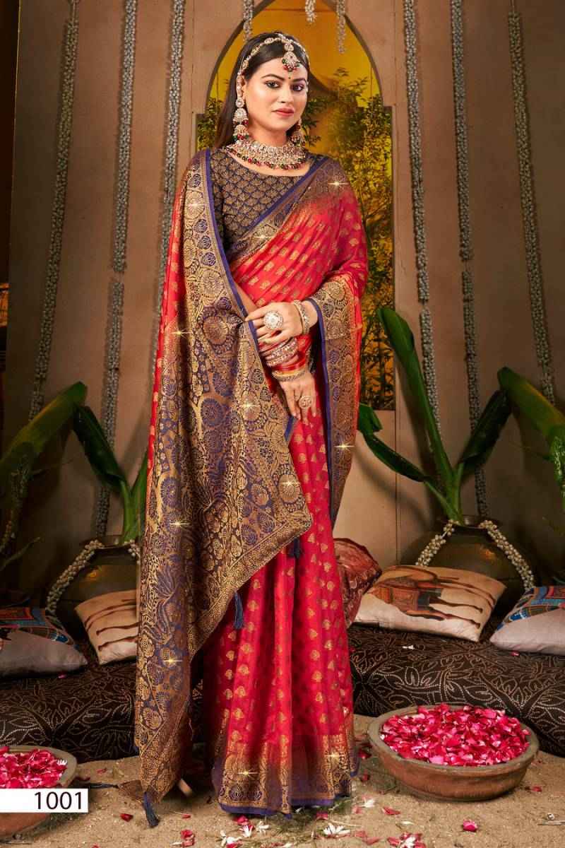 Saroj Vrindavan Dola Saroski Vol 1 Dola Silk Saree ( 6 Pcs Catalogue )