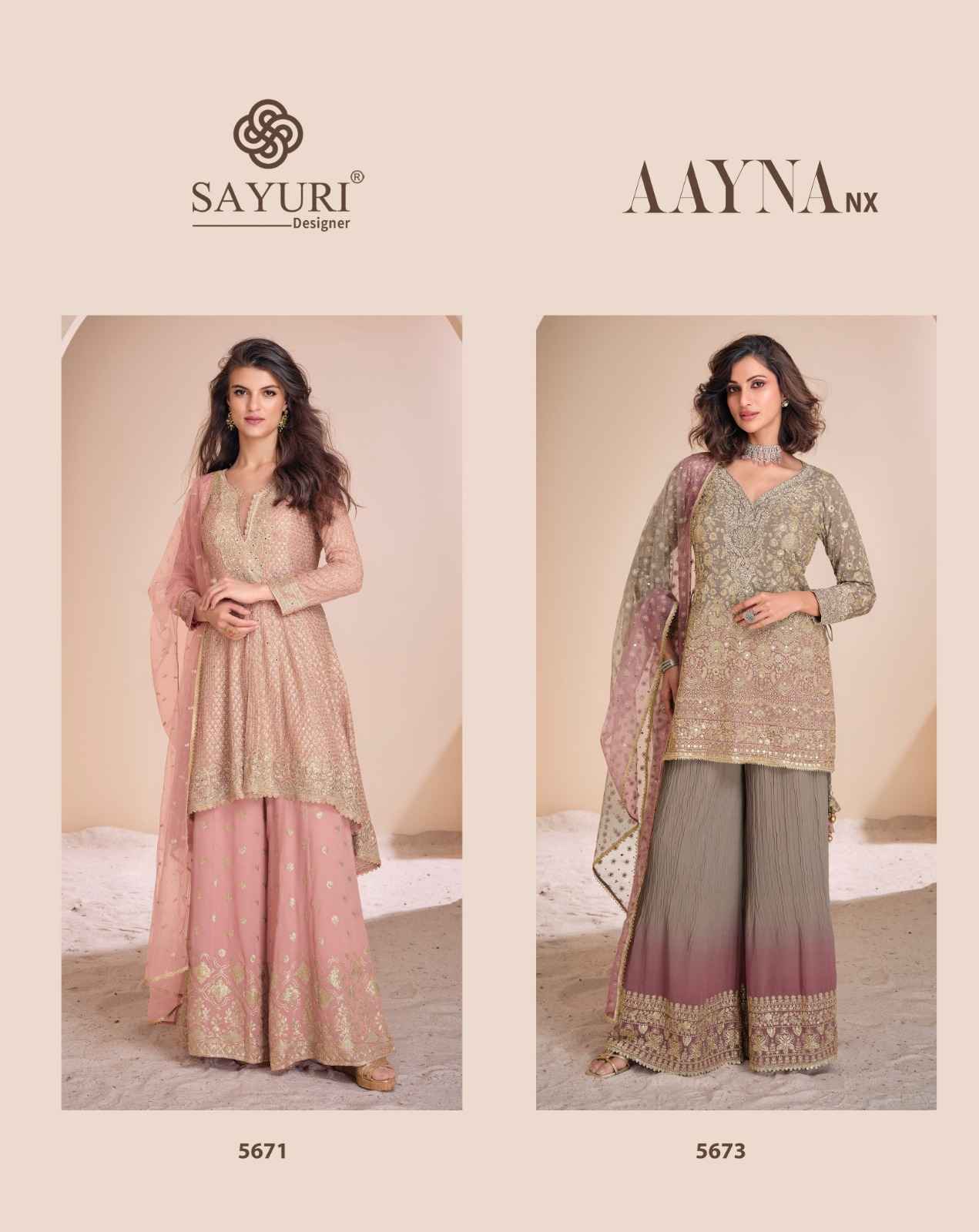 Sayuri Designer Aayna Nx Readumade Georgette Suit Wholesale Price ( 2 Pcs Catalog )
