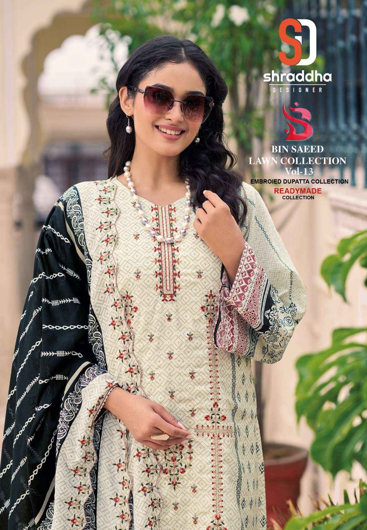 Shraddha Designer Bin Saeed Vol 13 Readymade Cotton suits ( 8 pcs Catalogue )