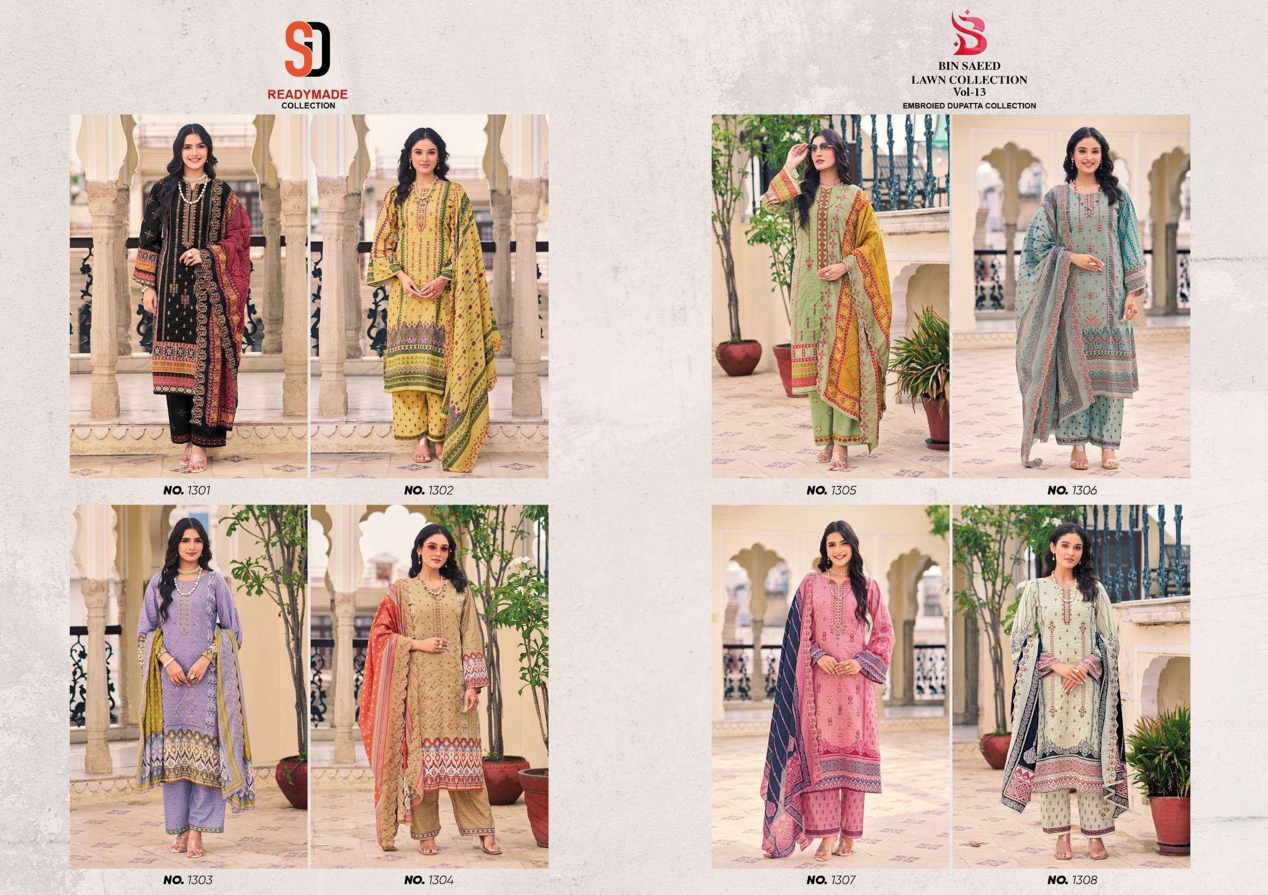 Shraddha Designer Bin Saeed Vol 13 Readymade Cotton suits ( 8 pcs Catalogue )