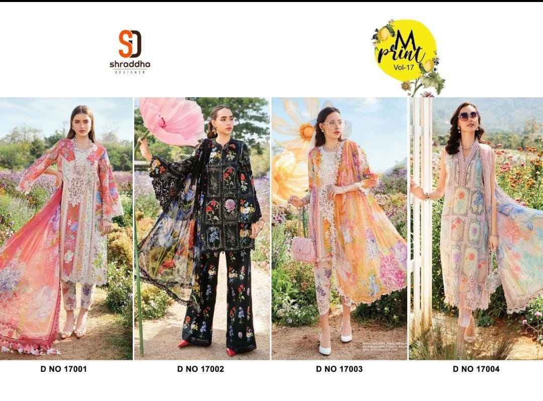 Shraddha Designer M Print Vol 17 Pakistani Lawn Cotton Dress Material ( 4 pcs Catalogue )