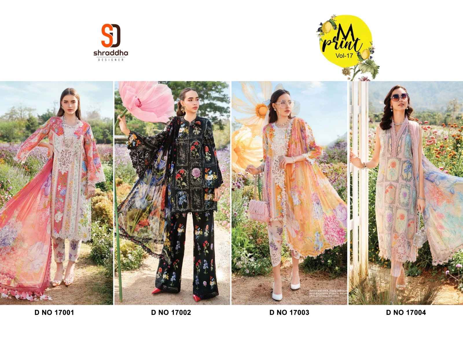 Shraddha M Print Vol 17 Wholesale Cotton Pakistani Salwar Kameez ( 4 Pcs Catalogue )