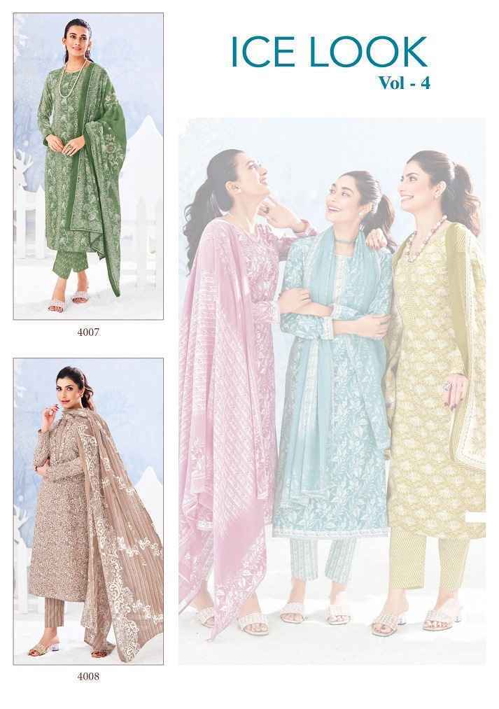 Suryajyoti Ice Look Vol 4 Cotton Salwar Kameez Wholesale Price ( 8 Pcs Catalog )