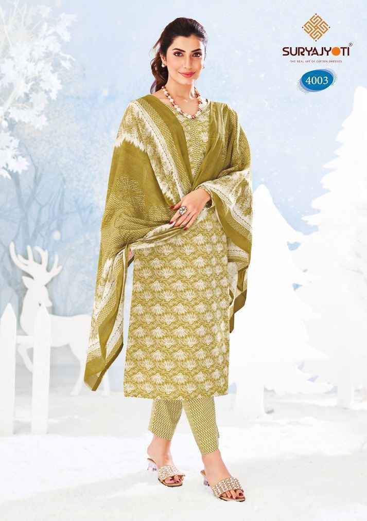 Suryajyoti Ice Look Vol 4 Cotton Salwar Kameez Wholesale Price ( 8 Pcs Catalog )