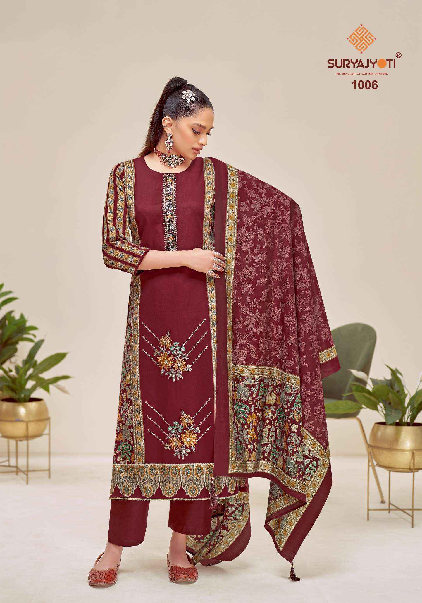Suryajyoti Kaamini Vol-1 - Jam Satin Dress Material Wholesale Price (6 pcs Catalogue)