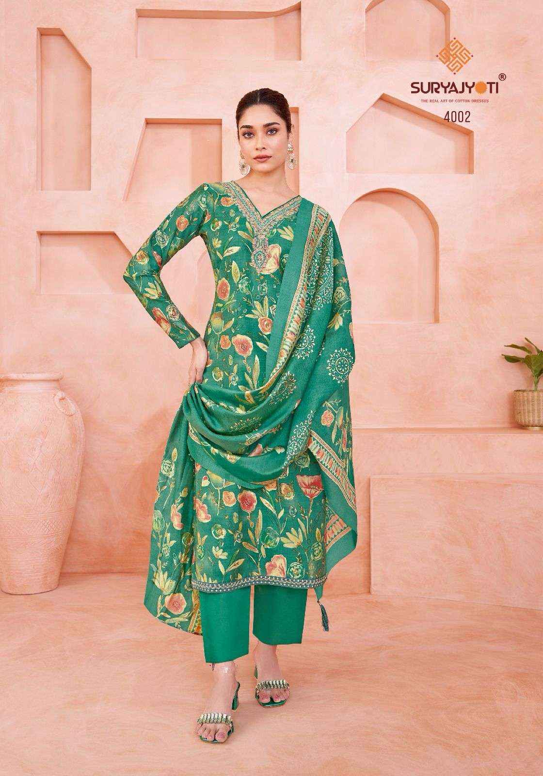 Suryajyoti Kora Vol 4 Wholesale Pure Modal Dress Material ( 6 Pcs Catalogue )