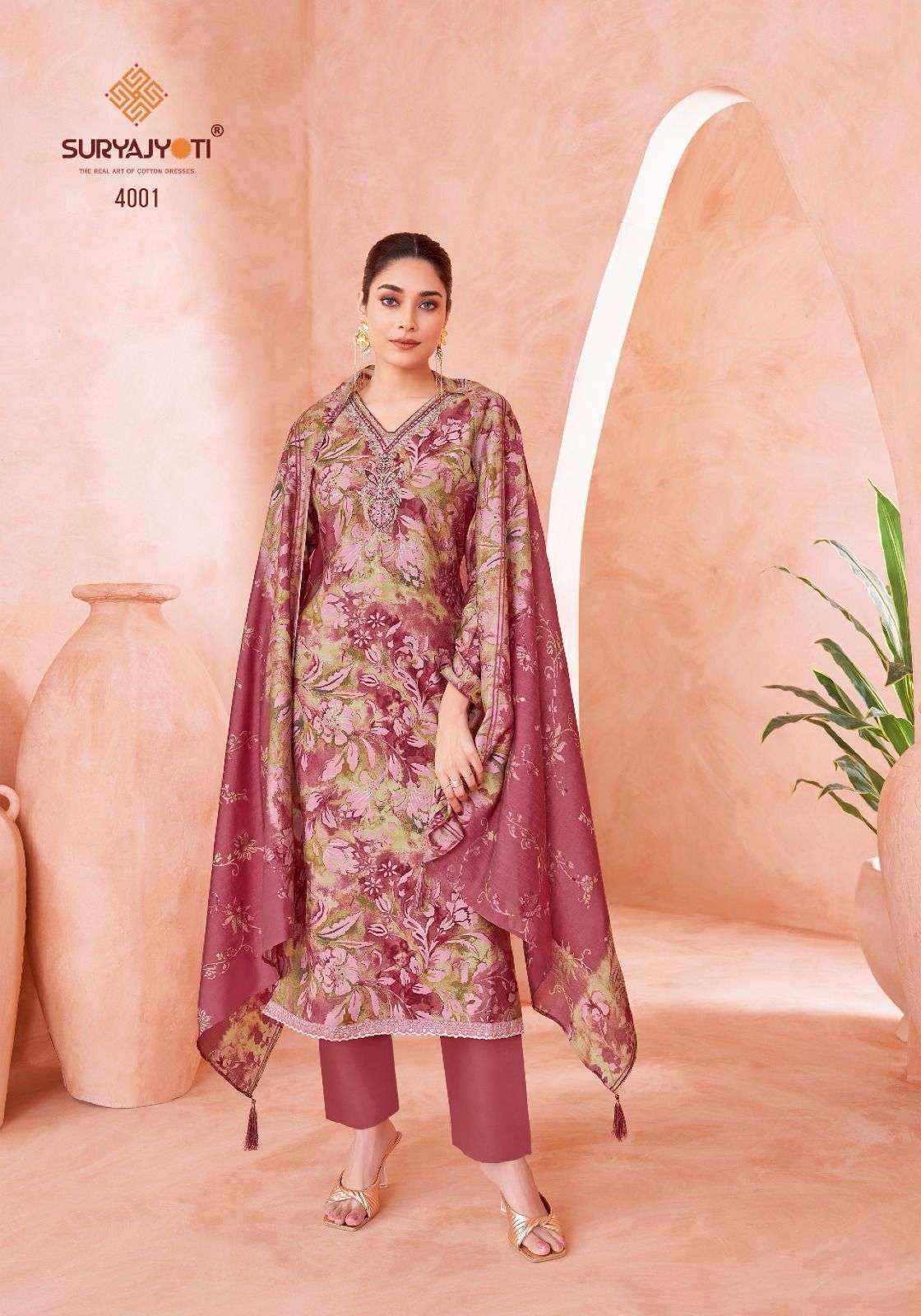 Suryajyoti Kora Vol 4 Wholesale Pure Modal Dress Material ( 6 Pcs Catalogue )