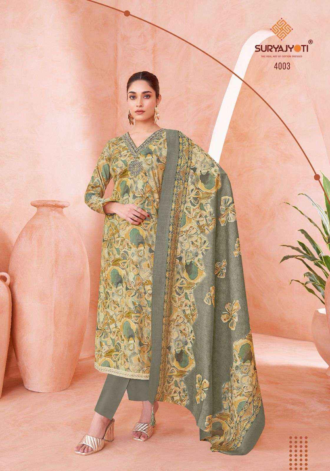Suryajyoti Kora Vol 4 Wholesale Pure Modal Dress Material ( 6 Pcs Catalogue )