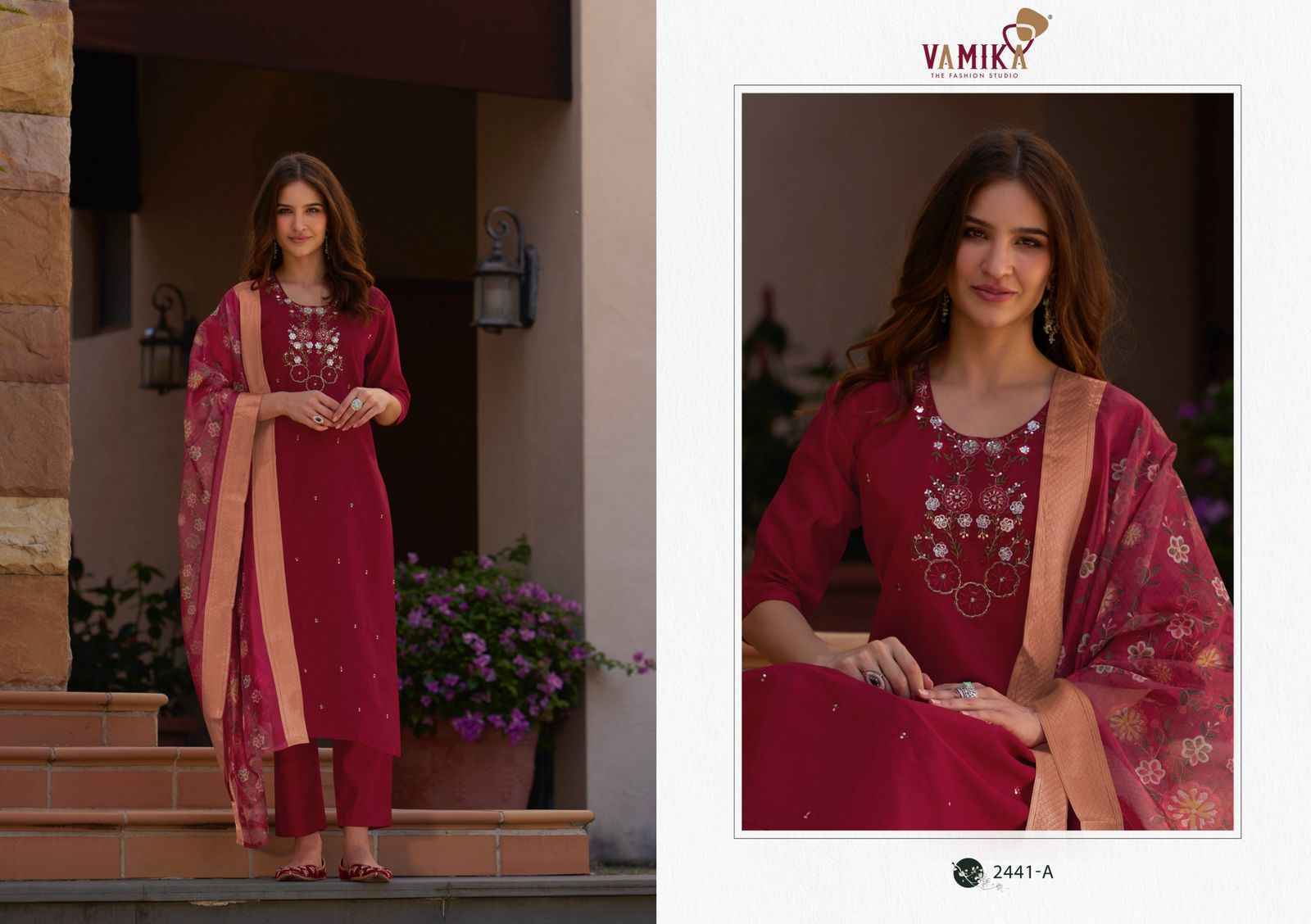 Vamika Nx Jannat Vol 1 Viscos Vertican Silk Kurti Combo ( 4 pcs Catalogue )