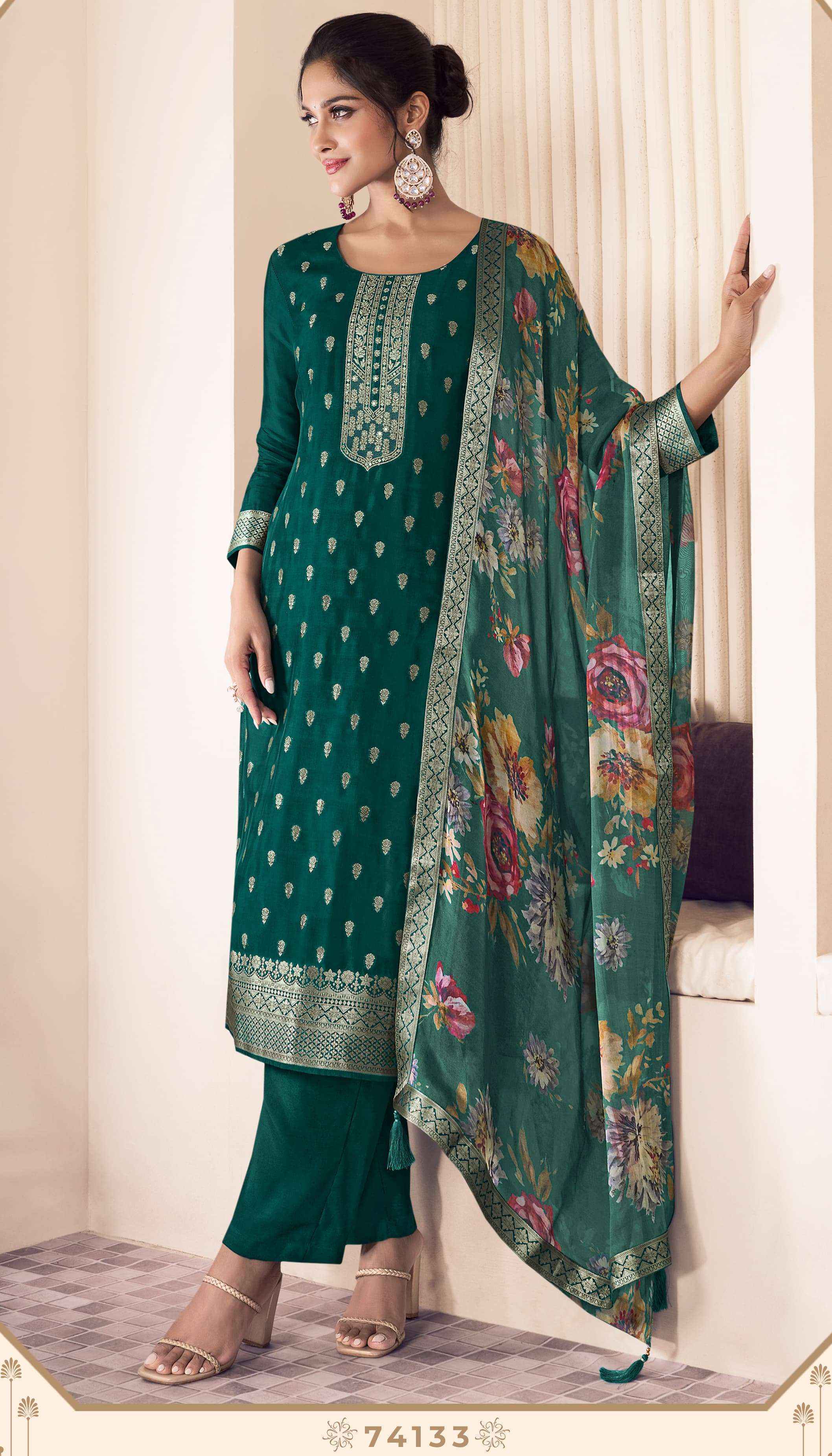 Vinay Fashion Kuleesh Noraa Vol 2 Silk Jacquard Salwar Kameez Wholesale Price ( 5 Pcs Catalog )