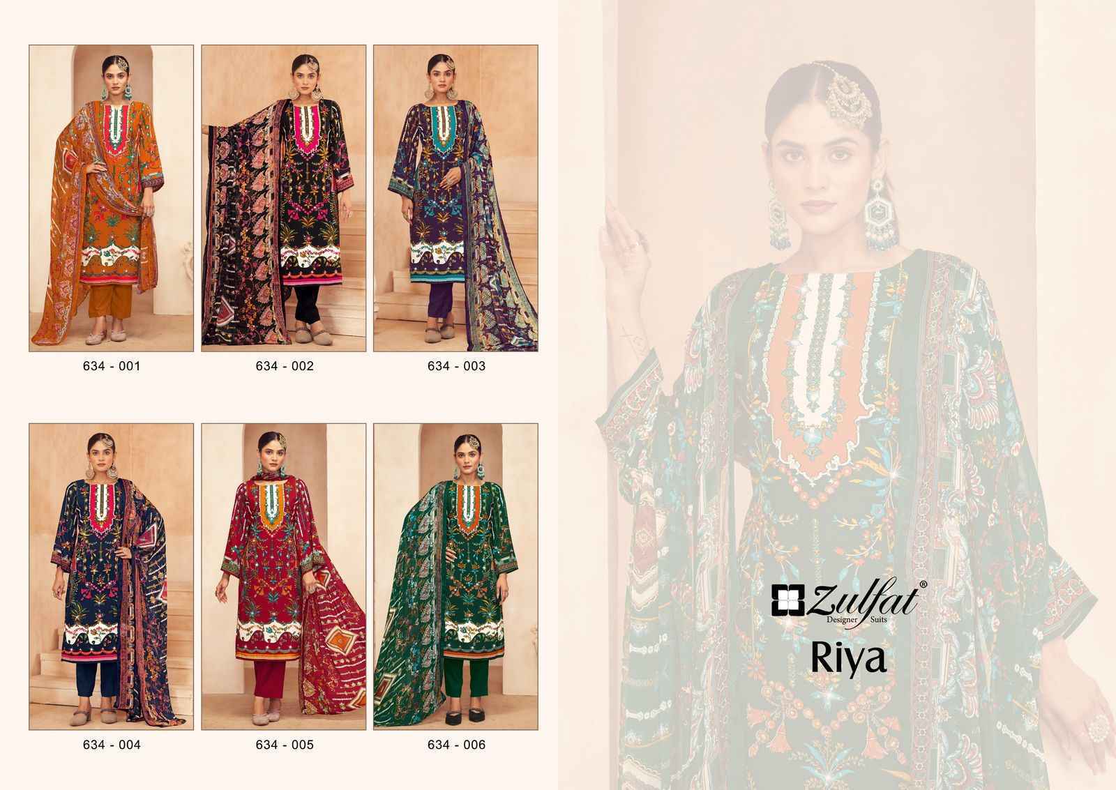 Zulfat Designer Riya Wholesal Viscouse Rayon Dress Material ( 6 pcs Catalogue )