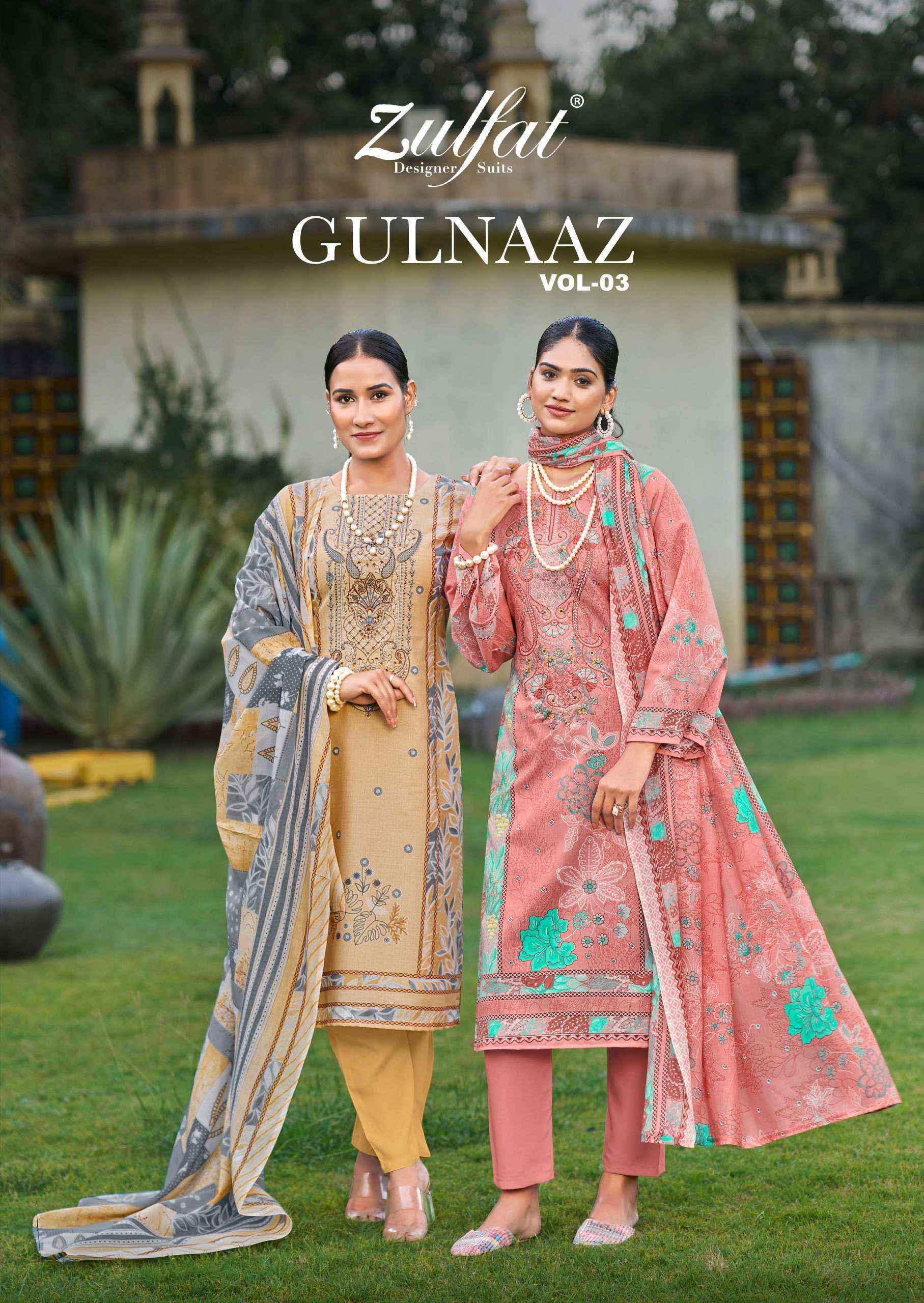 Zulfat Gulnaaz Vol 3 Cotton Pakistani Suits  ( 8 pcs Catalogue)