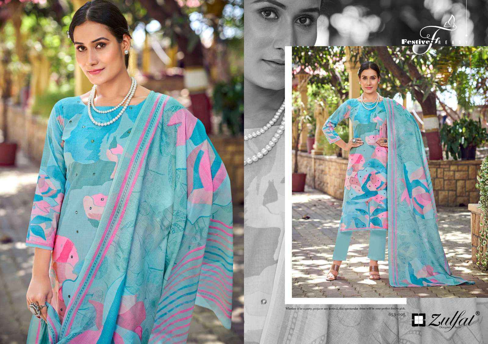 Zulfat Summer Shine Vol-2 Cotton Dress Material Wholesale Price (6 pcs Catalogue)