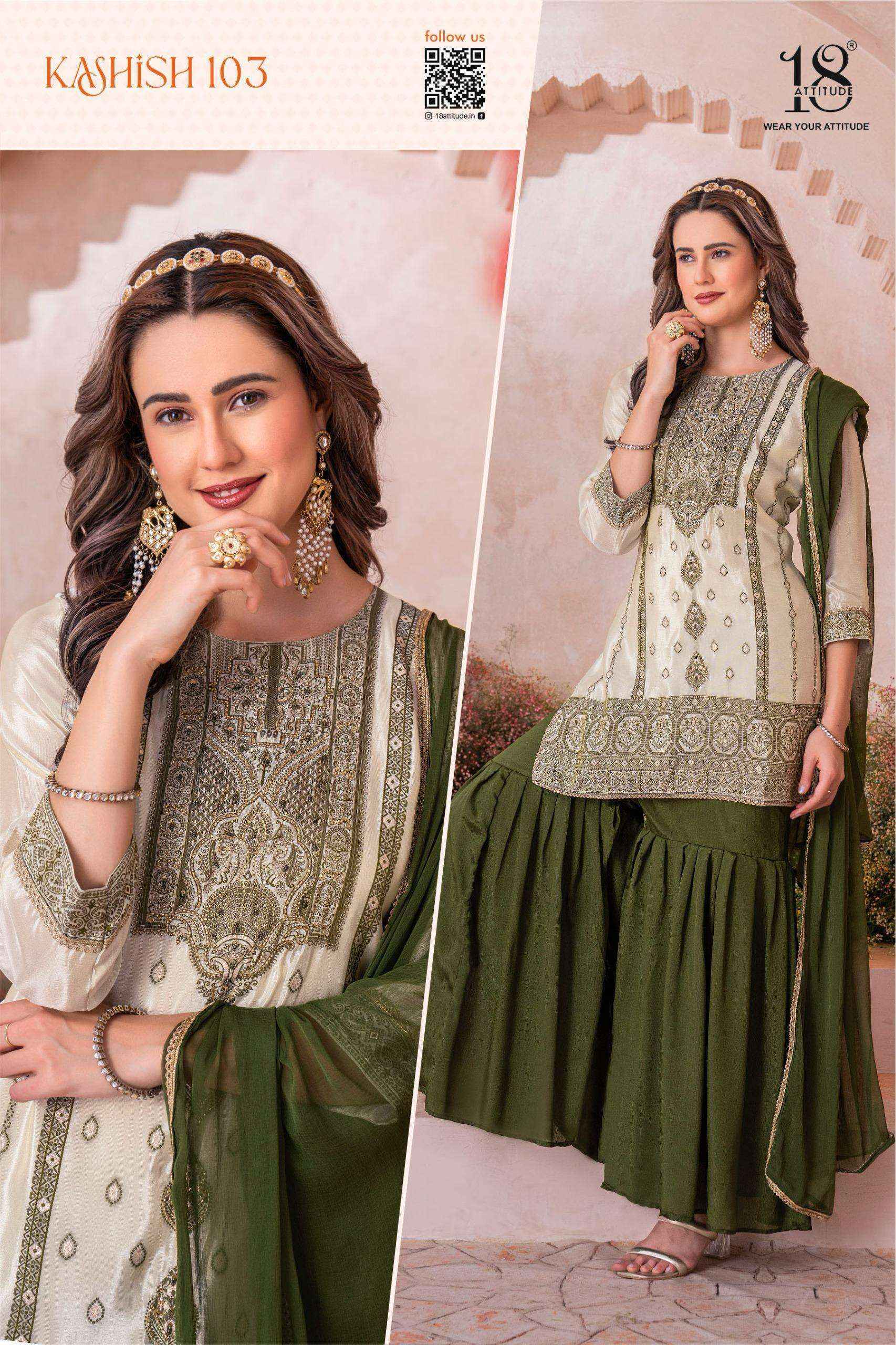 18 Attitude Kashish Viscouse Readymade Suit  Wholesale Price (5 pcs Catalogue)
