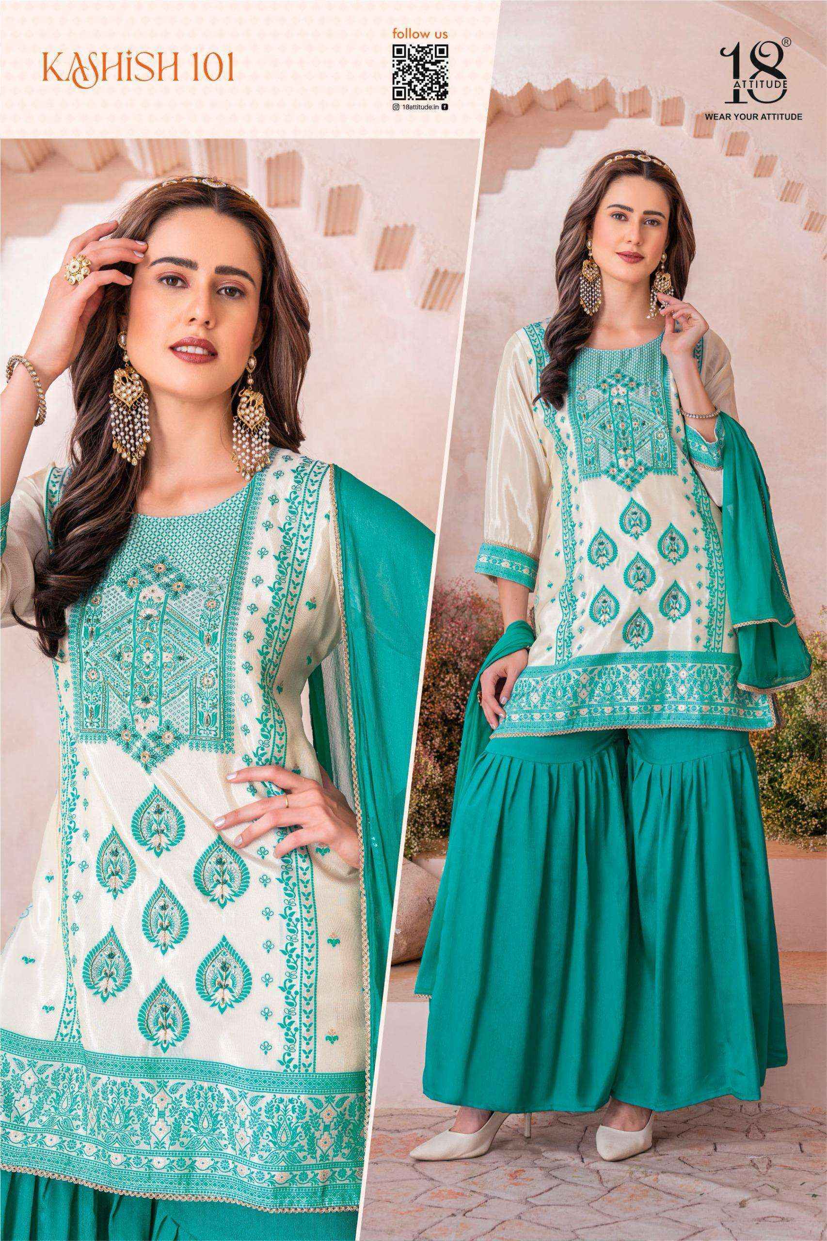 18 Attitude Kashish Viscouse Readymade Suit  Wholesale Price (5 pcs Catalogue)