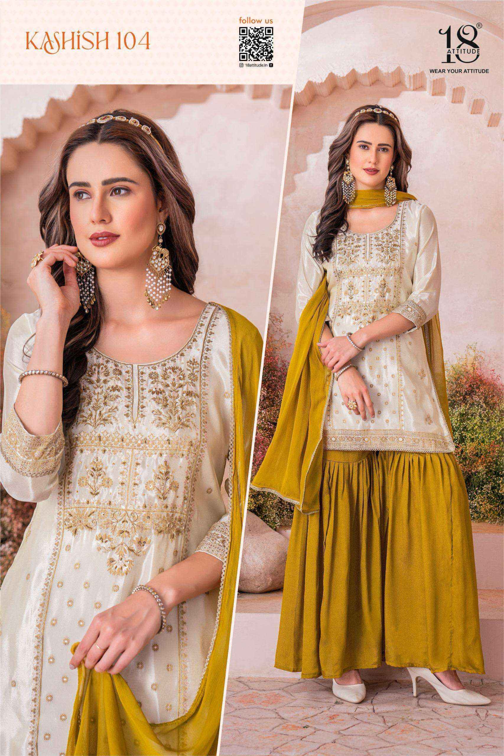 18 Attitude Kashish Viscouse Readymade Suit  Wholesale Price (5 pcs Catalogue)