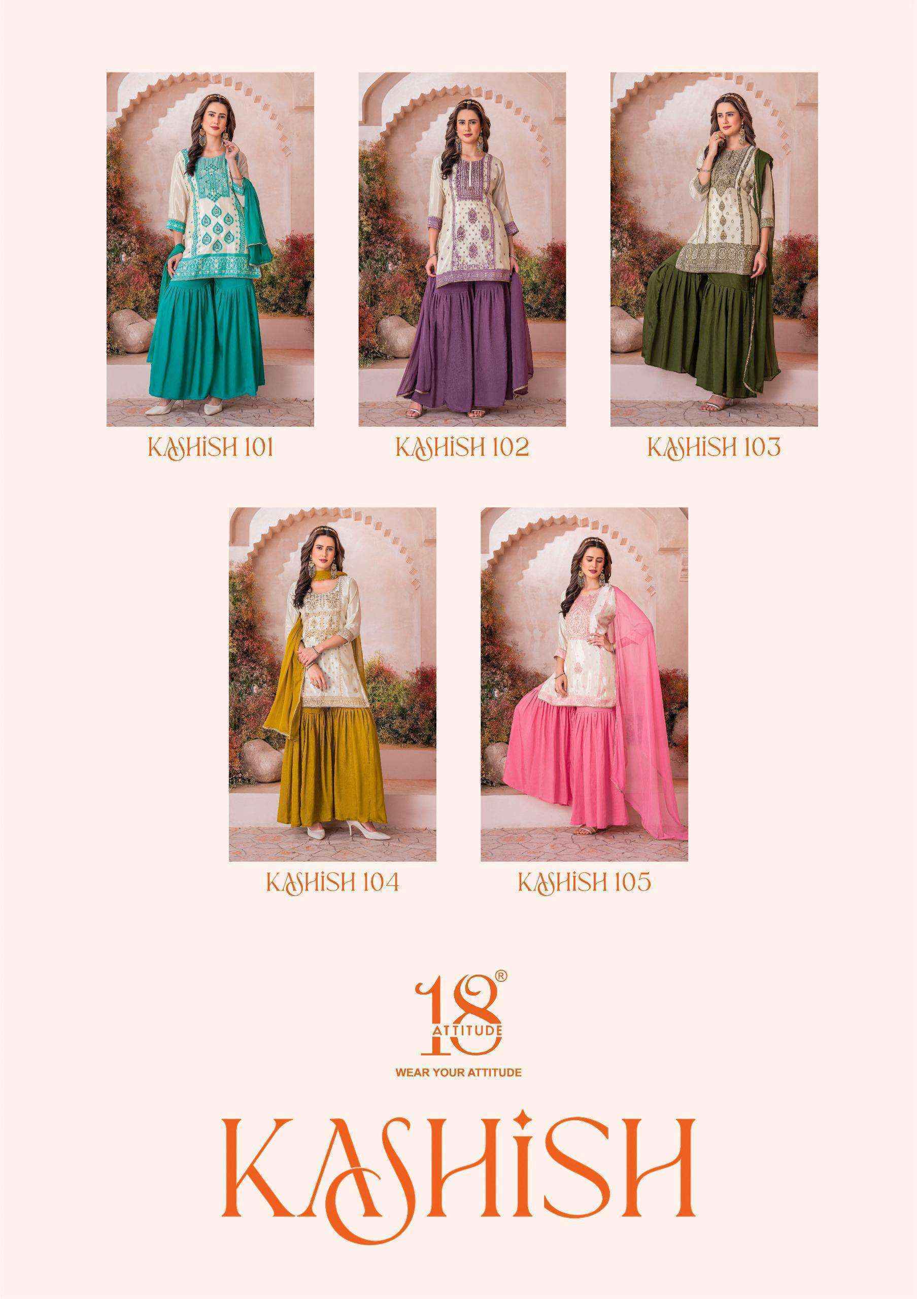 18 Attitude Kashish Viscouse Readymade Suit  Wholesale Price (5 pcs Catalogue)