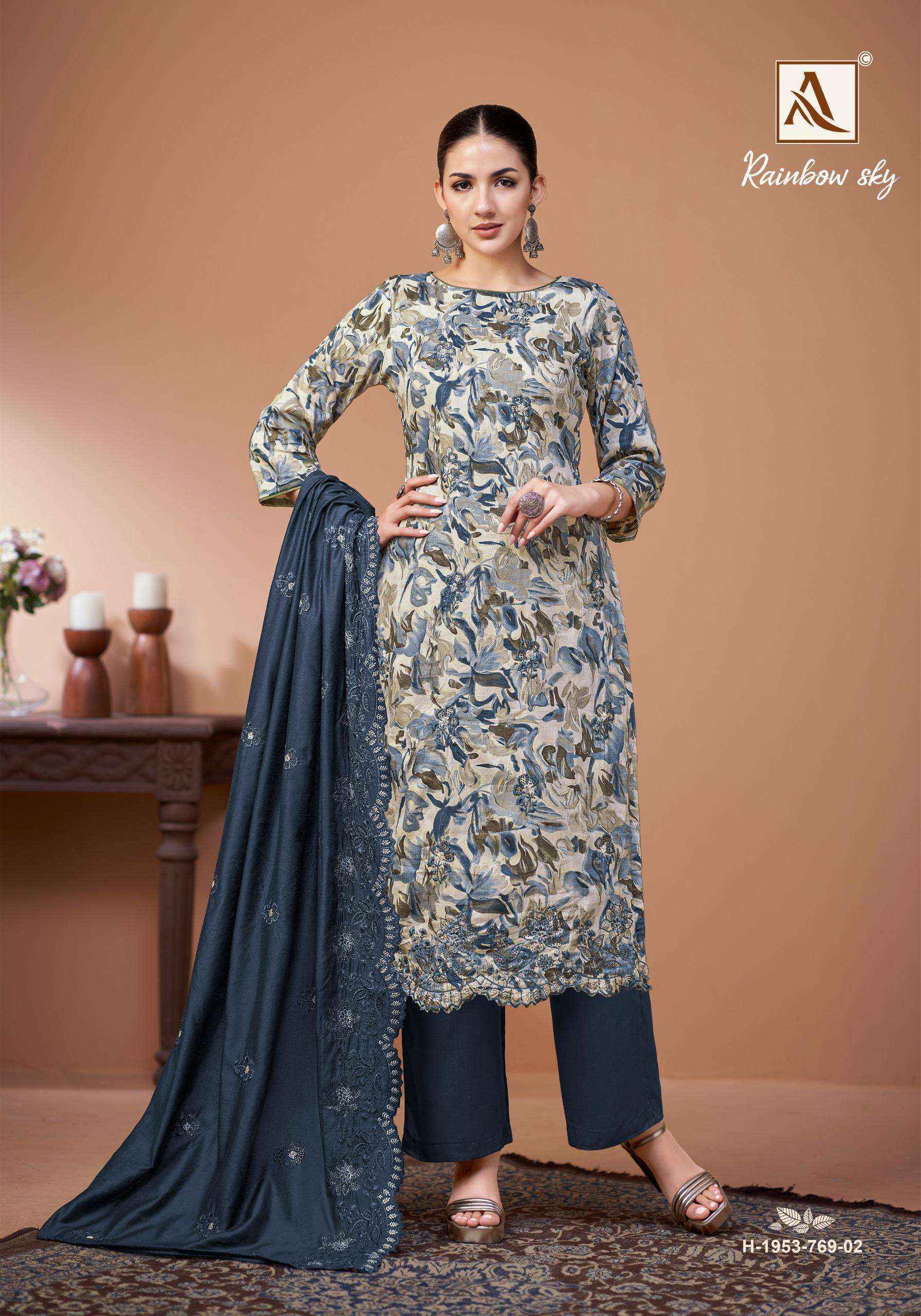 Alok Rainbow Sky Jam Cotton Salwar Kameez Wholesale Price ( 4 Pcs Catalog )