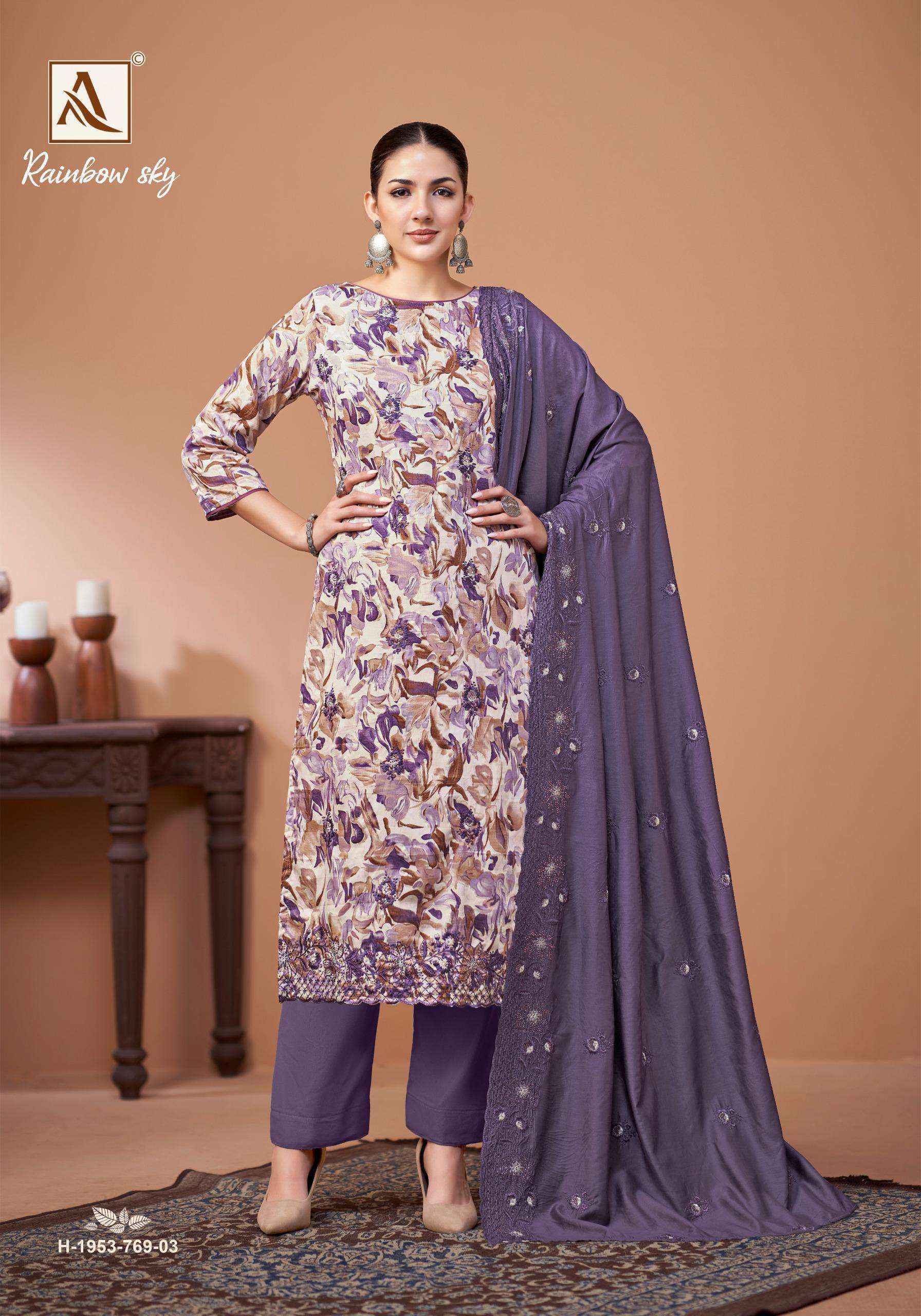 Alok Rainbow Sky Jam Cotton Salwar Kameez Wholesale Price ( 4 Pcs Catalog )