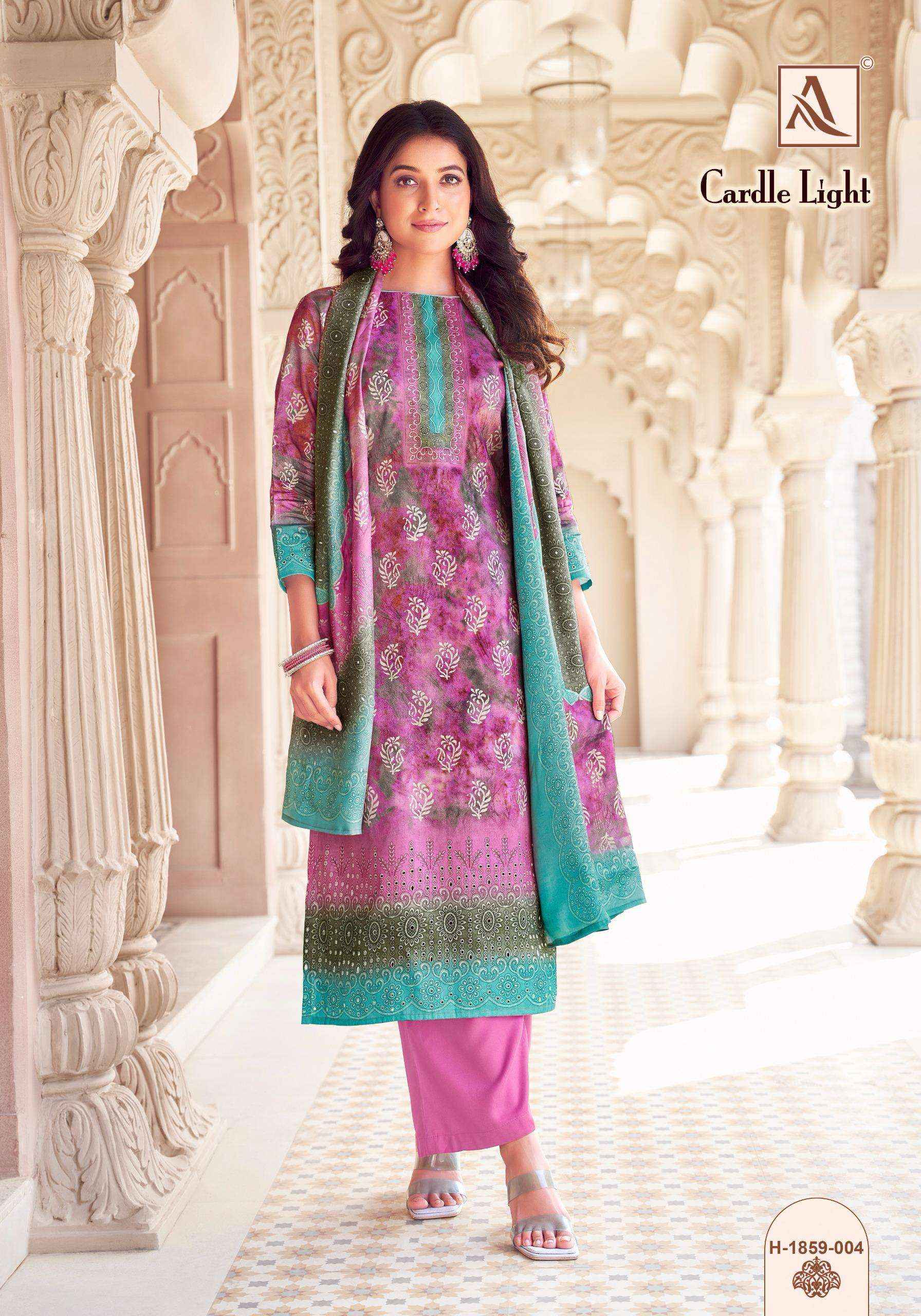 Alok Suit Cardle Light Fancy Work Cotton Dress Material ( 4 Pcs Catalogue )