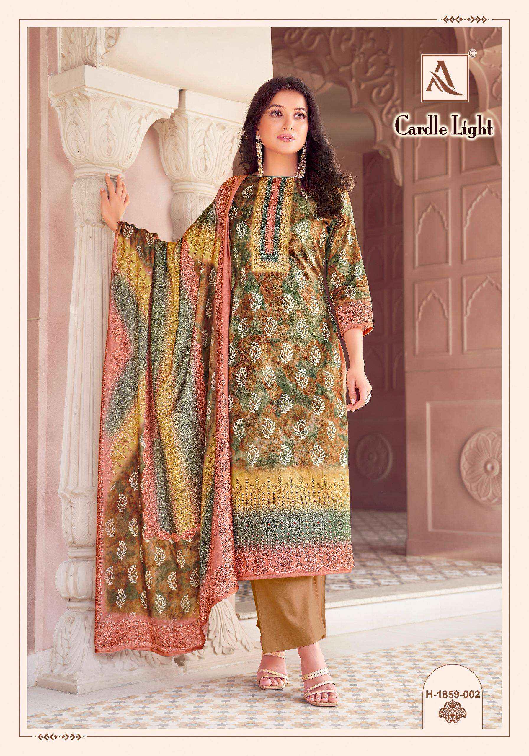 Alok Suit Cardle Light Fancy Work Cotton Dress Material ( 4 Pcs Catalogue )