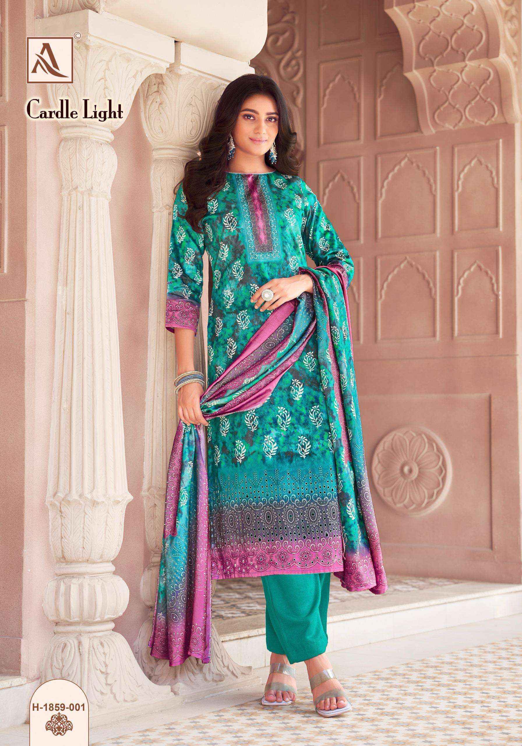 Alok Suit Cardle Light Fancy Work Cotton Dress Material ( 4 Pcs Catalogue )