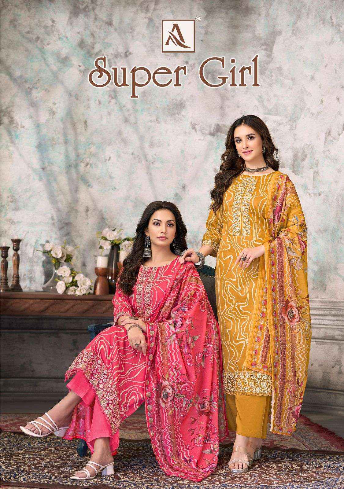 Alok Suit Super Girl Cotton Suit New Catalog Wholesale Price  ( 4 Pcs Catalogue )