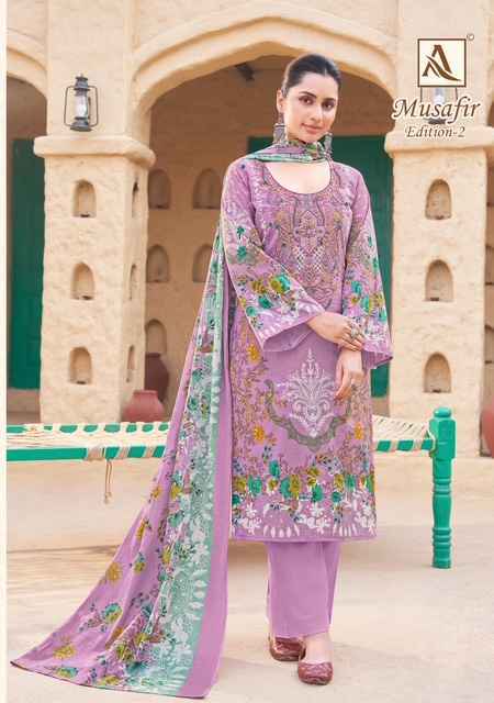 Alok Suits Musafir Edition 2 Cotton Dress Material Wholesale Price ( 8 pcs Catalogue )