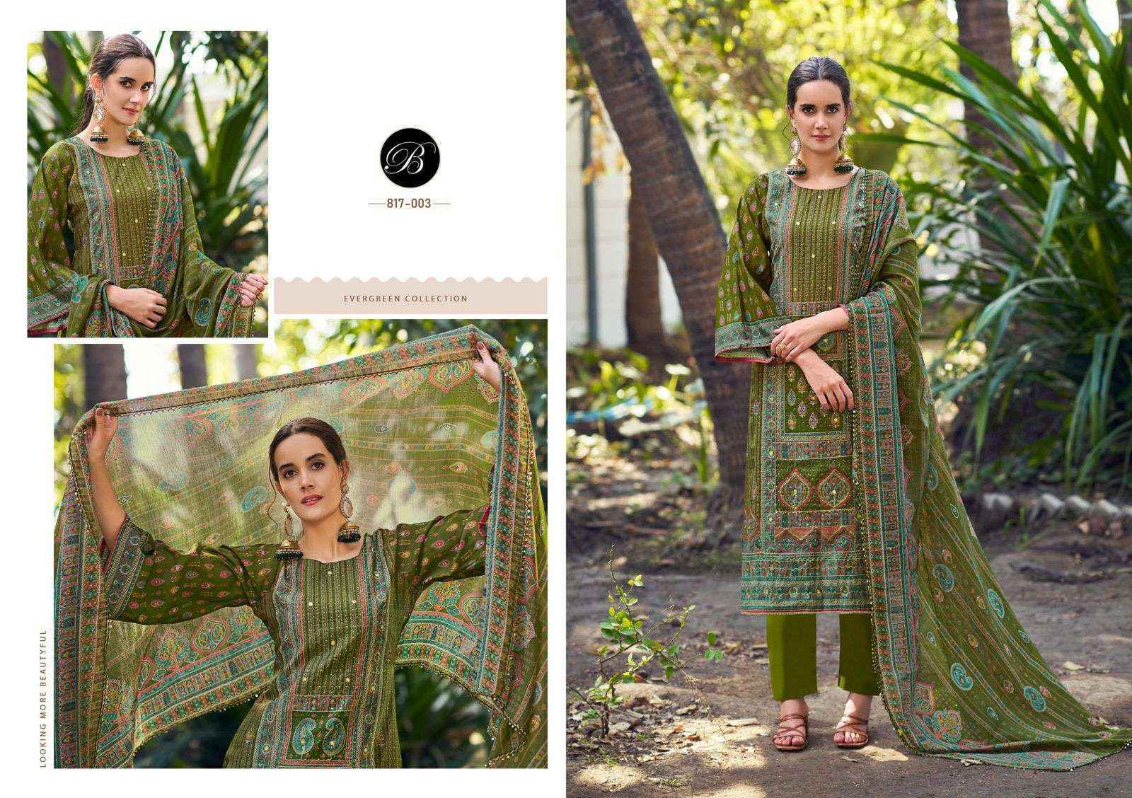 Belliza Designer Nusrat Vol 4 Viscose Musline Dress Material ( 6 pcs Catalogue )