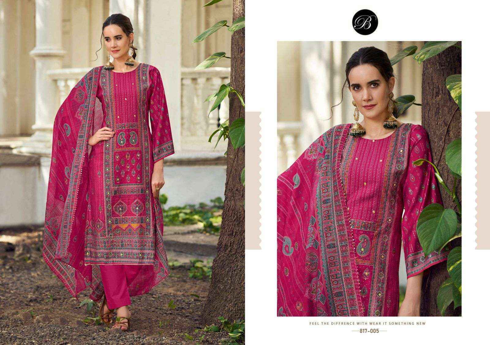 Belliza Designer Nusrat Vol 4 Viscose Musline Dress Material ( 6 pcs Catalogue )