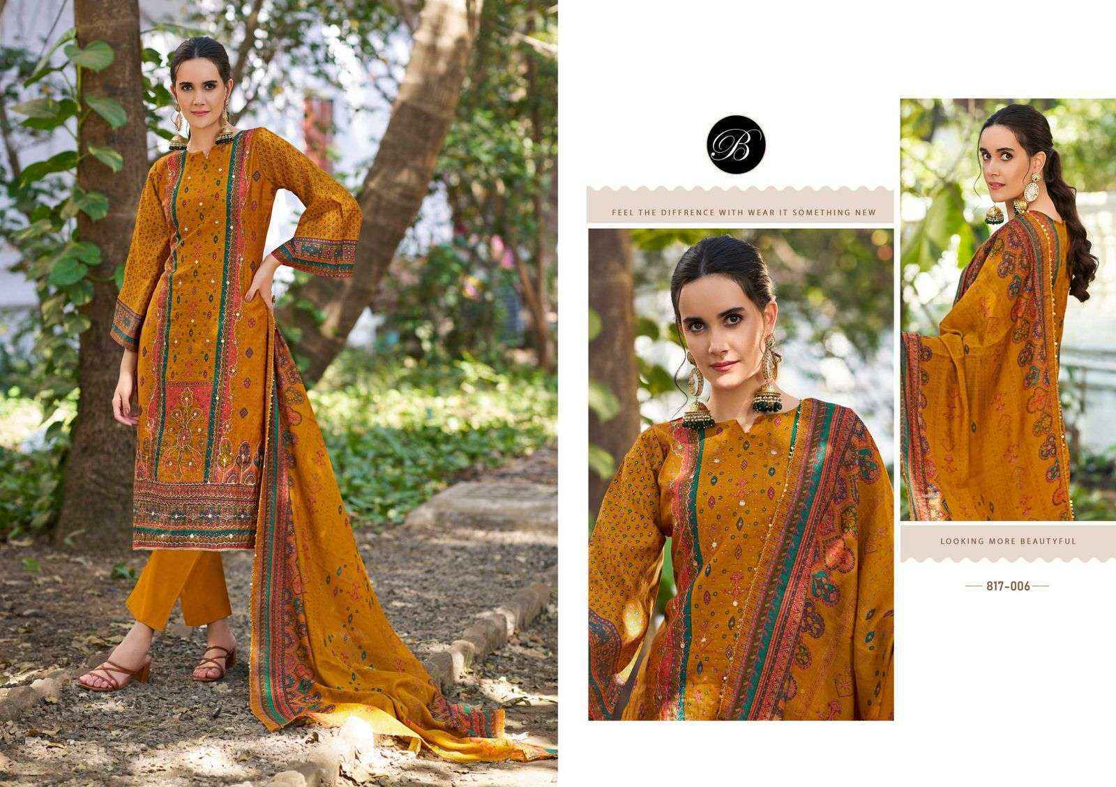 Belliza Designer Nusrat Vol 4 Viscose Musline Dress Material ( 6 pcs Catalogue )