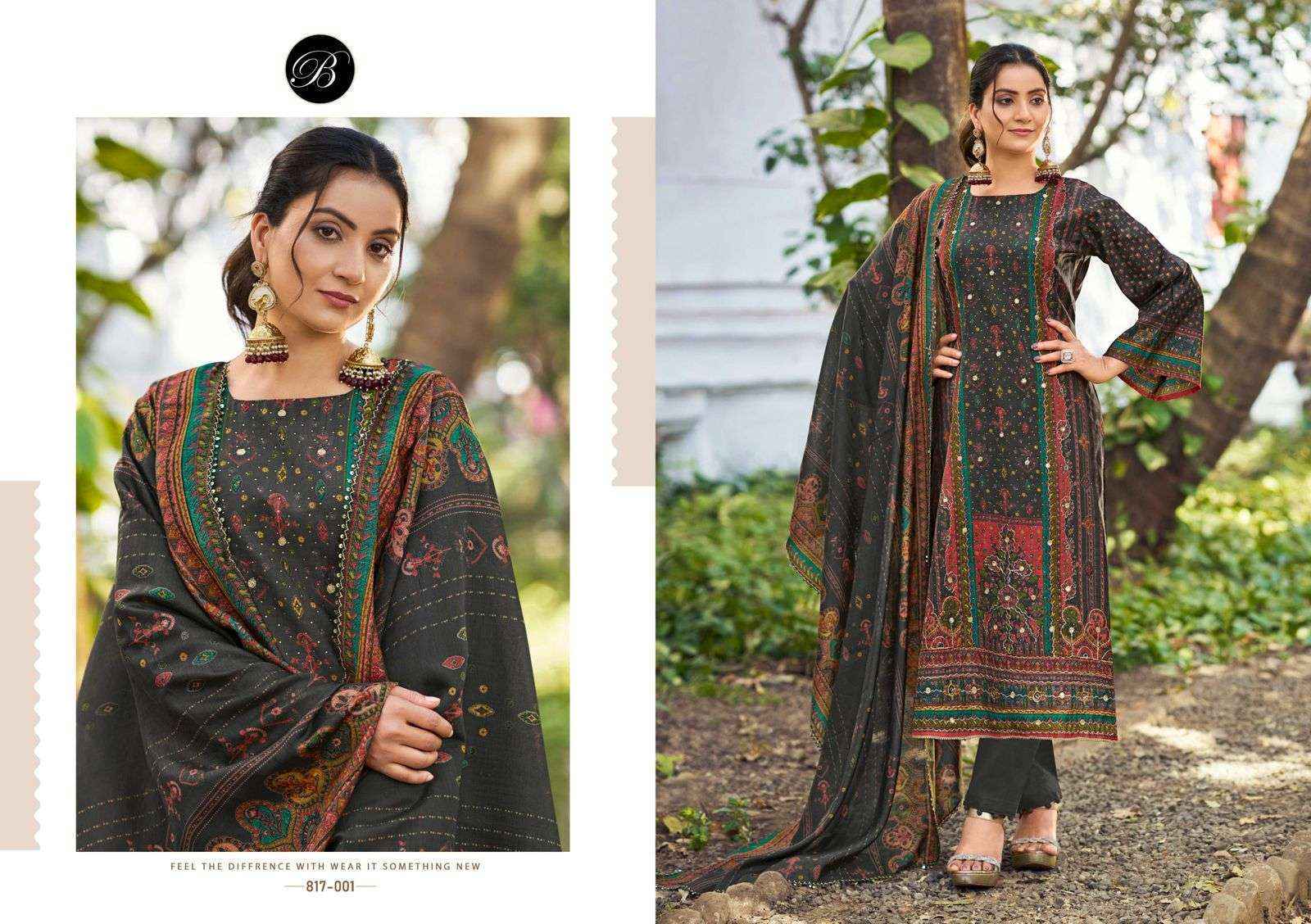 Belliza Designer Nusrat Vol 4 Viscose Musline Dress Material ( 6 pcs Catalogue )