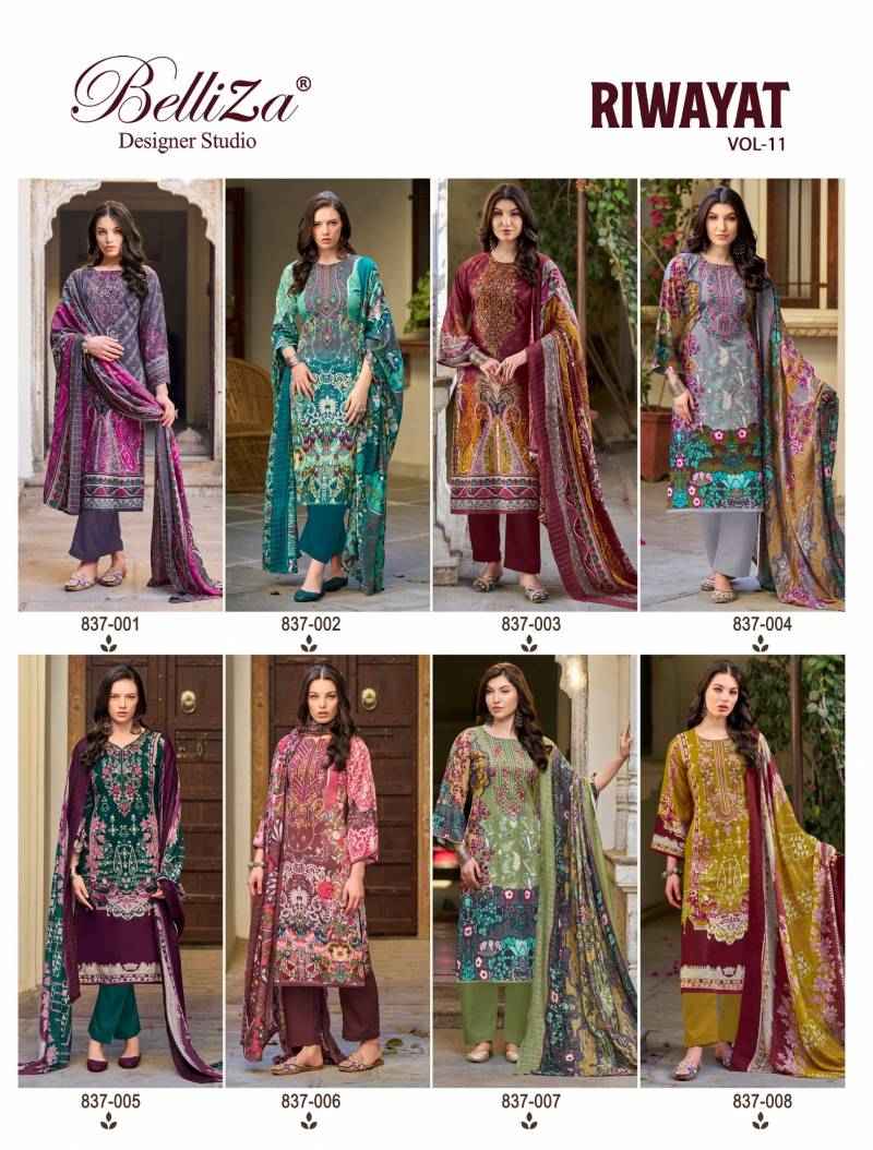 Belliza Designer Riwayat Vol 11 Rayon Digital Printed Dress Material ( 8 Pcs Catalogue )
