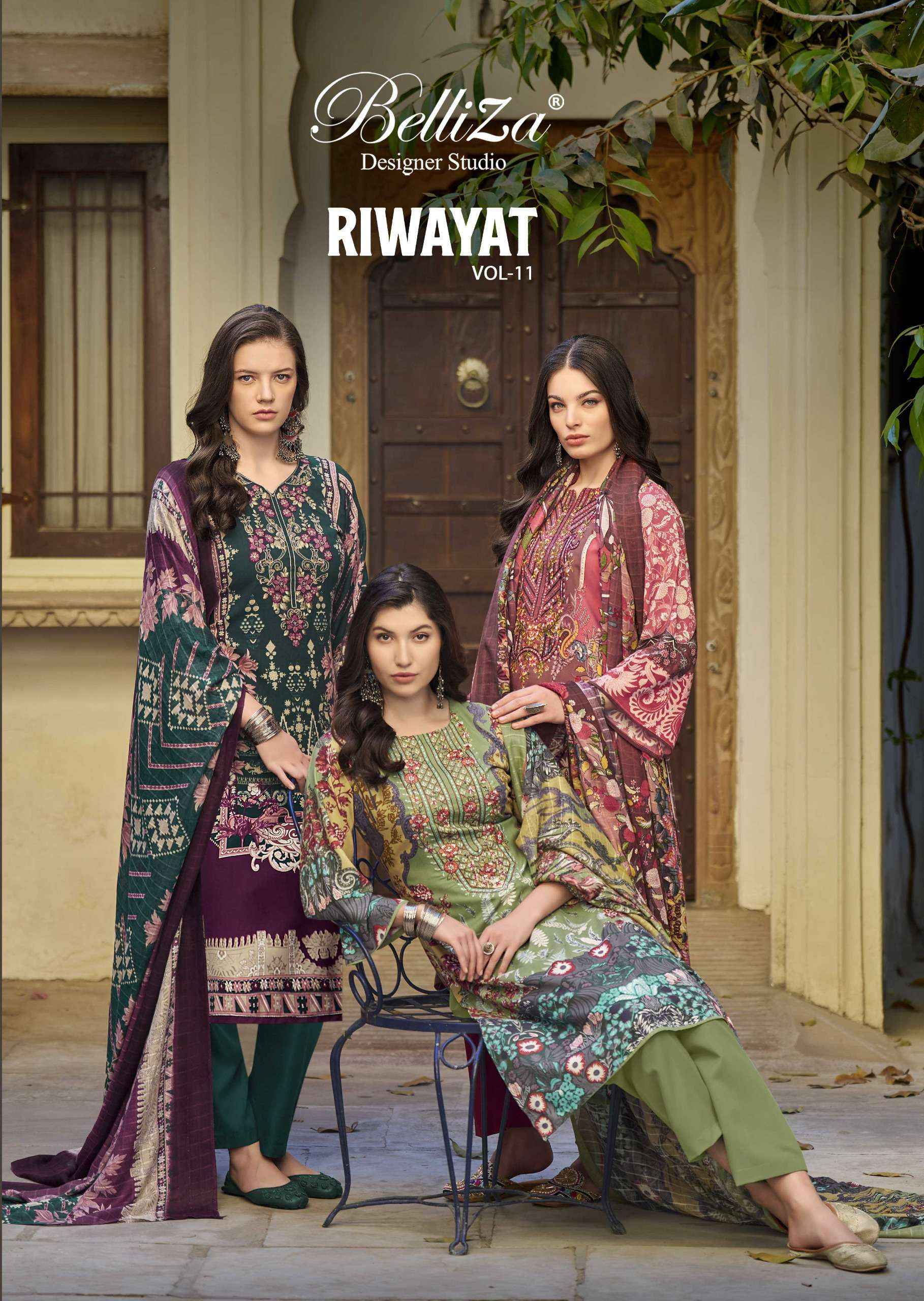 Belliza Designer Riwayat Vol 11 Rayon Digital Printed Dress Material ( 8 Pcs Catalogue )