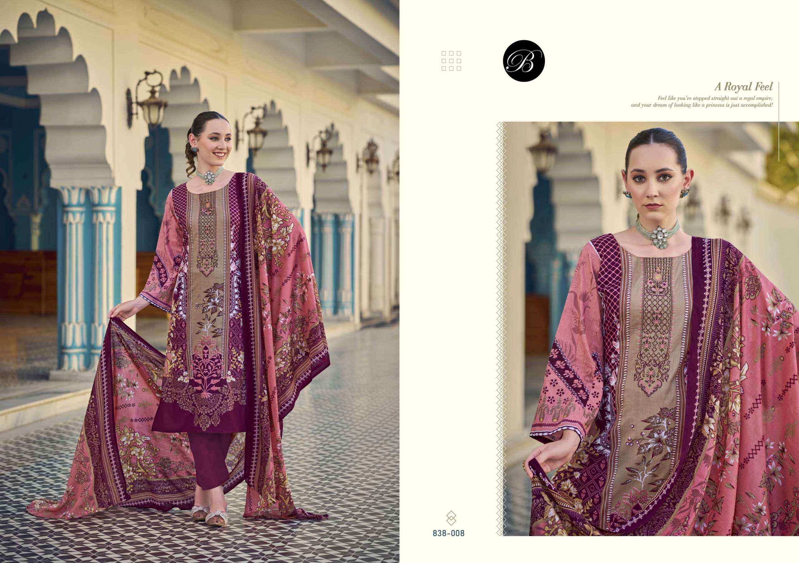 BELLIZA DESIGNER STUDIO NAIRA VOL 104 COTTON DIGITAL PRINT WITH WORK SALWAR KAMEEZ WHOLESALE RATE ( 8 PCS CATALOG )