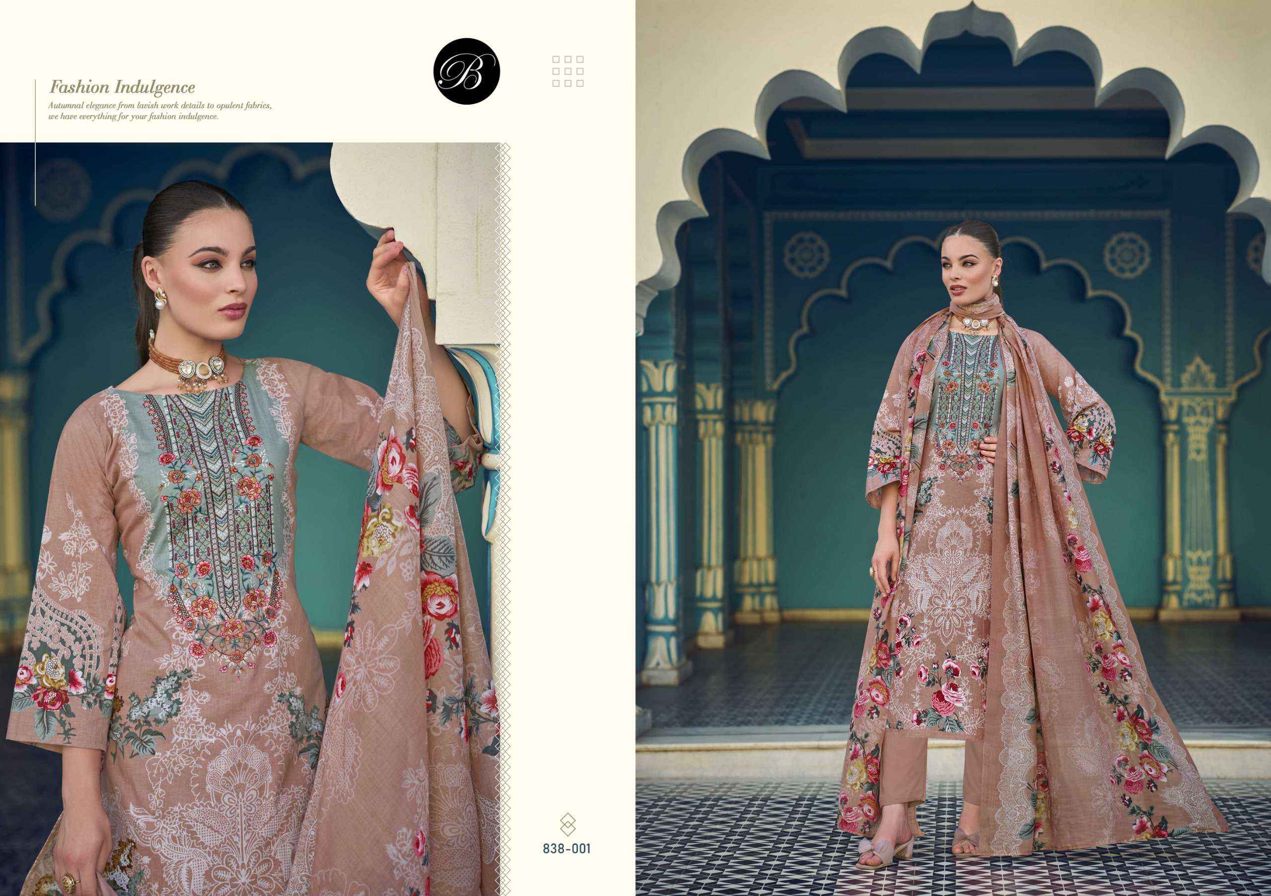 BELLIZA DESIGNER STUDIO NAIRA VOL 104 COTTON DIGITAL PRINT WITH WORK SALWAR KAMEEZ WHOLESALE RATE ( 8 PCS CATALOG )