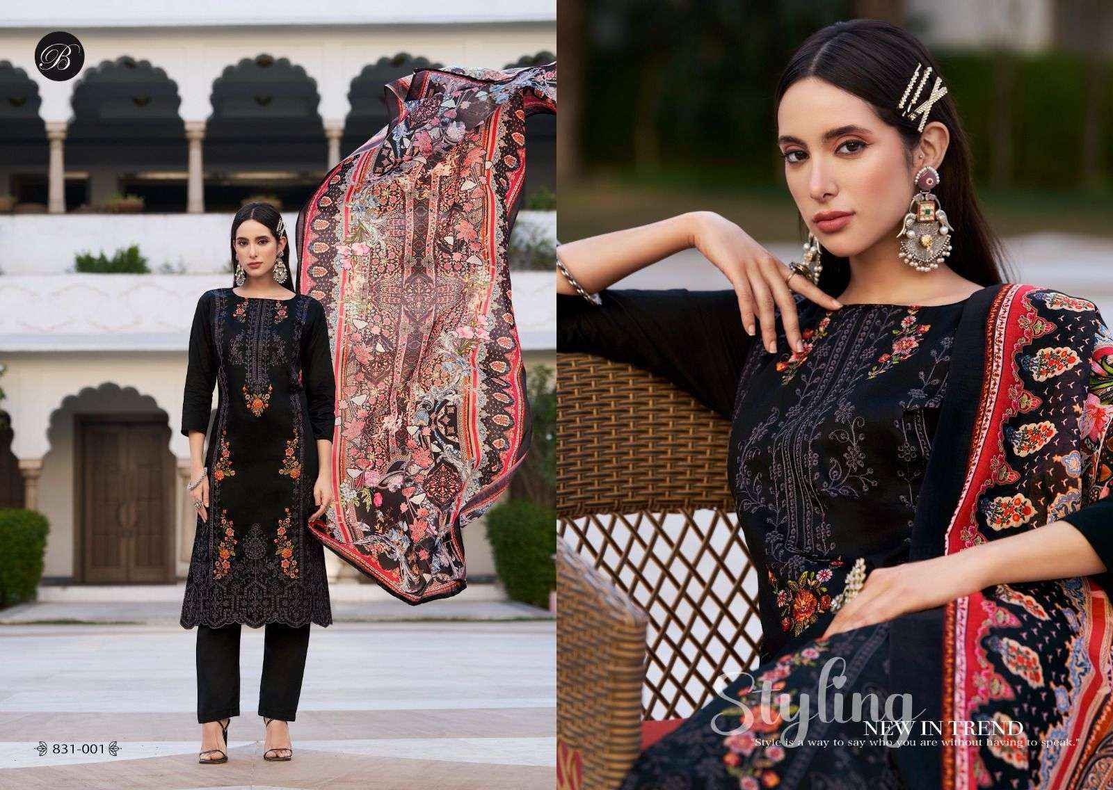 Belliza Designer Zarqash Vol 4 Jam Dress Material New Catalogue ( 6 pcs Catalogue )