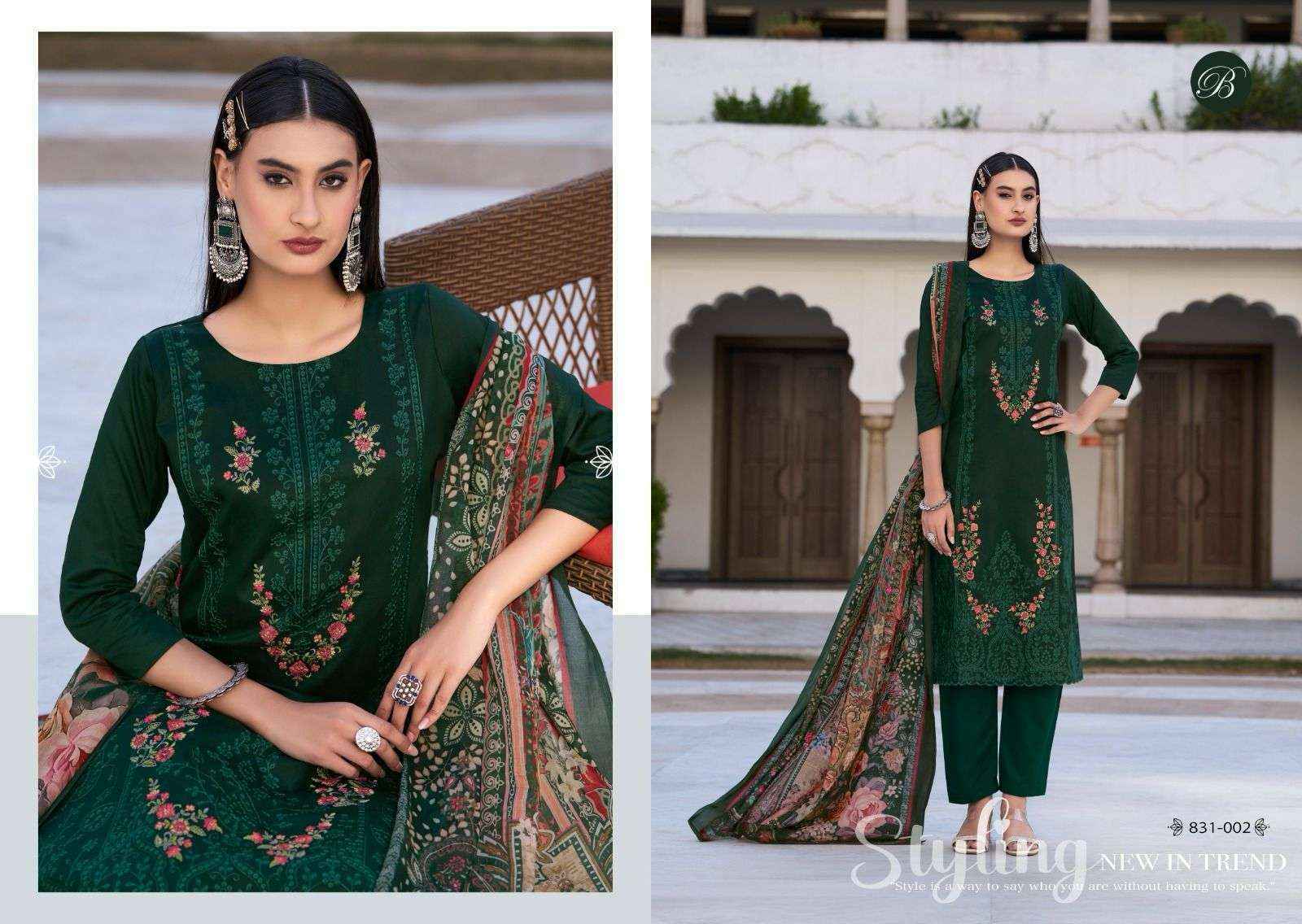 Belliza Designer Zarqash Vol 4 Jam Dress Material New Catalogue ( 6 pcs Catalogue )