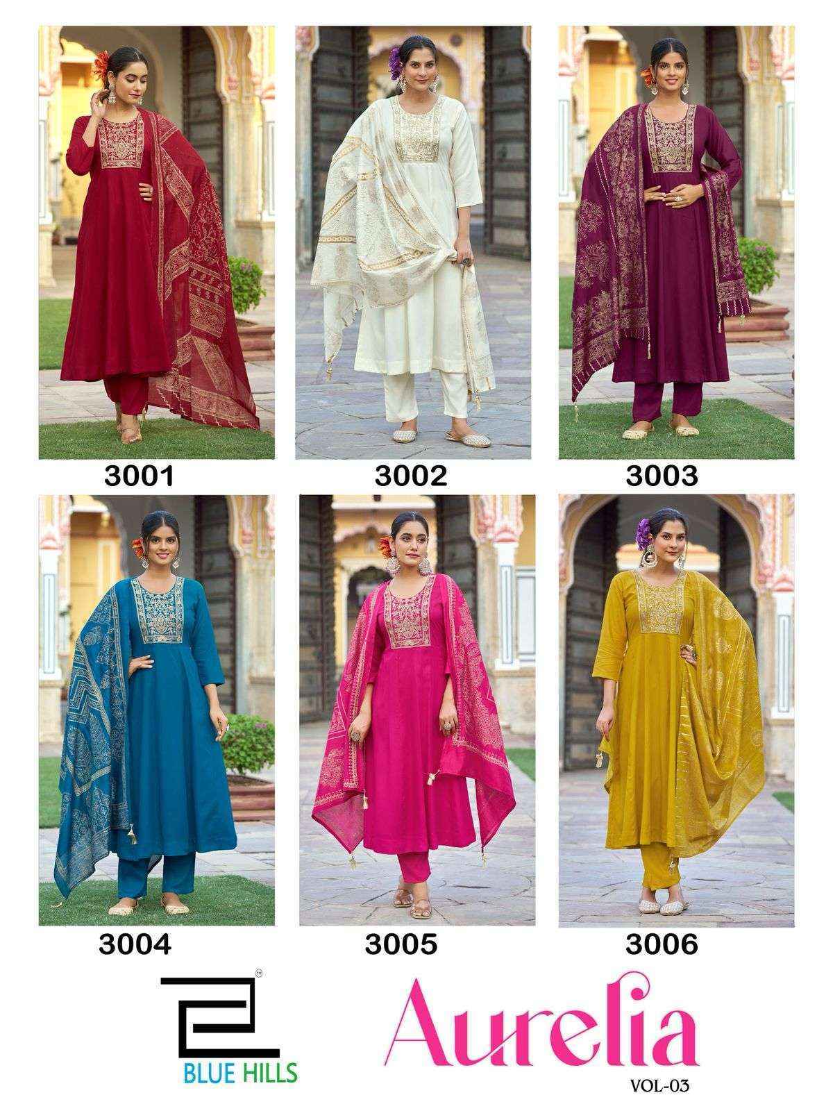 Blue Hills Aurelia Vol 3 Rayon Kurti Combo Wholesale Price ( 6 pcs Catalogue )