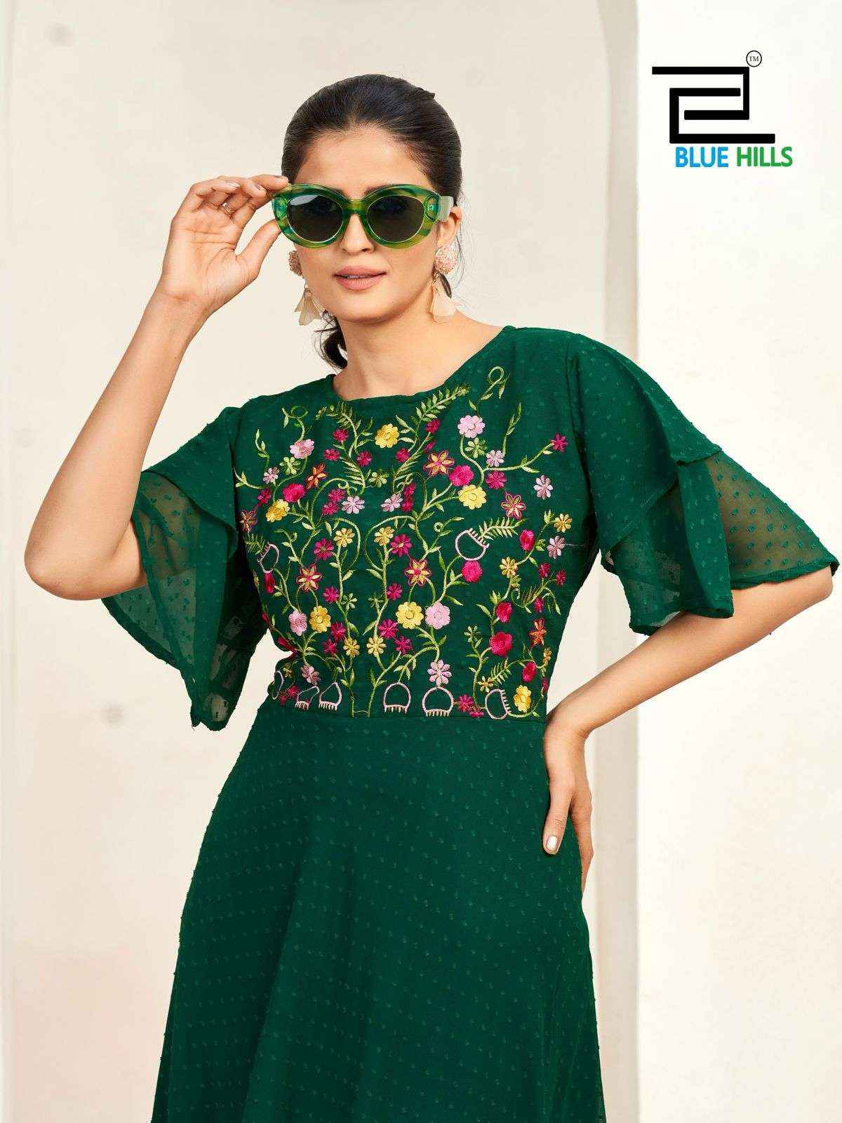 Blue Hills Sensations bell sleeves kurtis Wholesale Price ( 6 Pcs Catalogue )