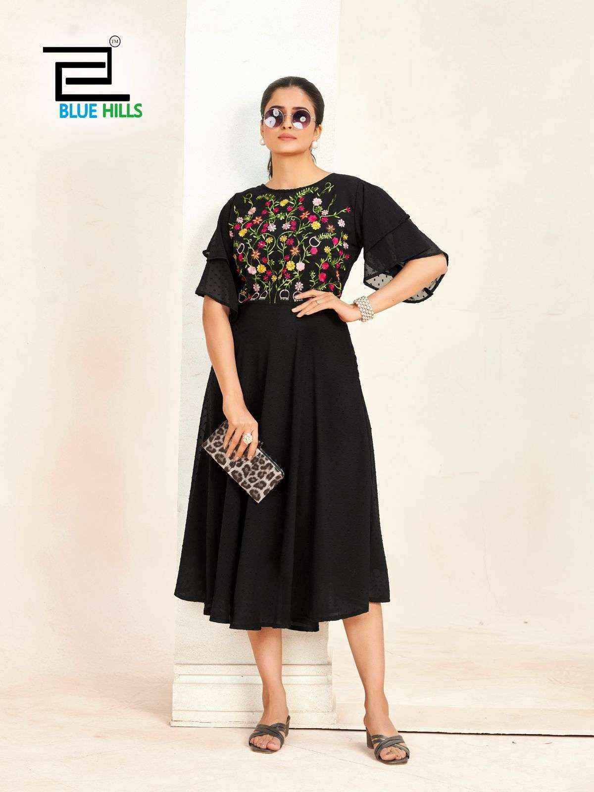 Blue Hills Sensations bell sleeves kurtis Wholesale Price ( 6 Pcs Catalogue )
