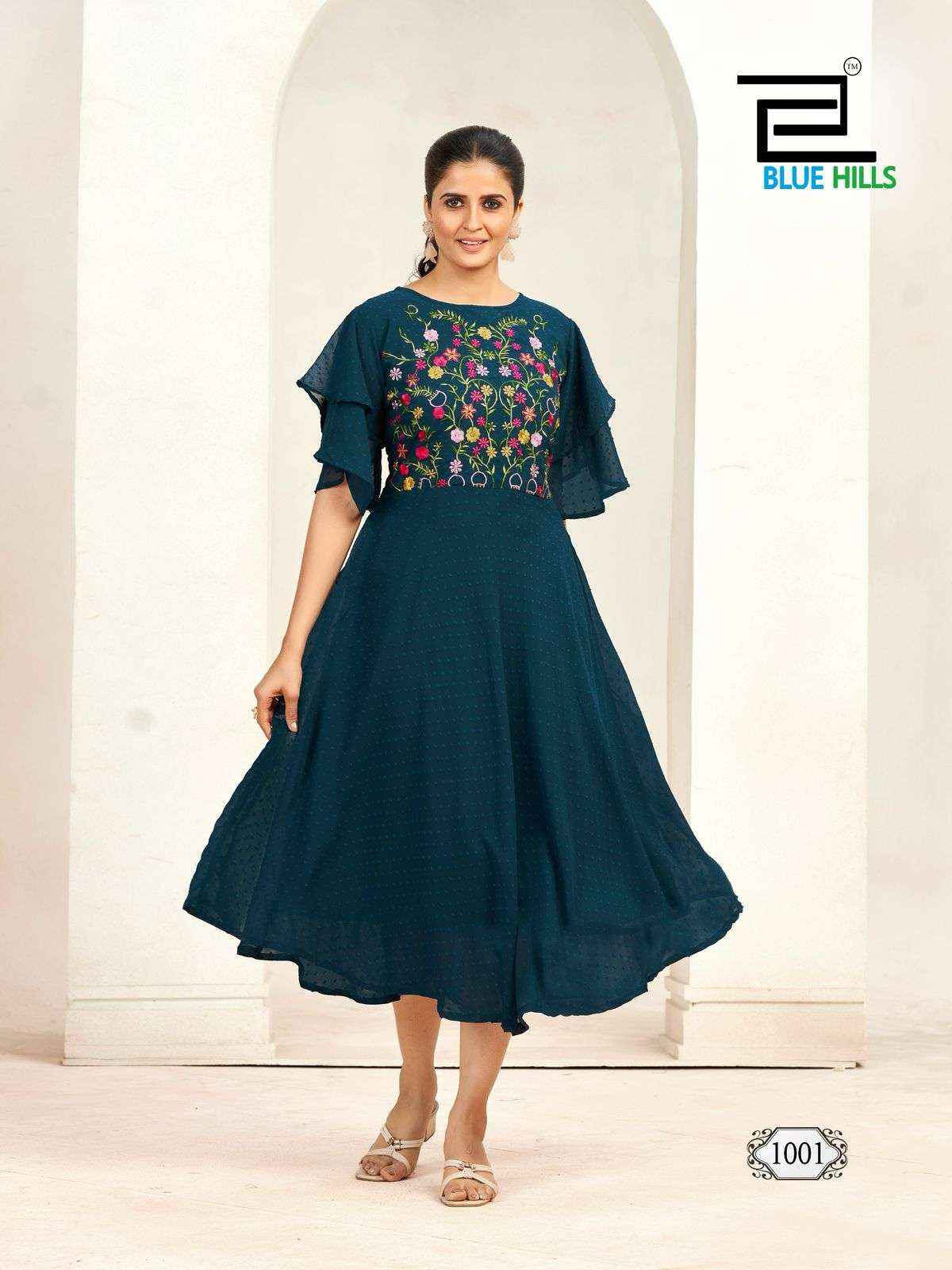 Blue Hills Sensations bell sleeves kurtis Wholesale Price ( 6 Pcs Catalogue )