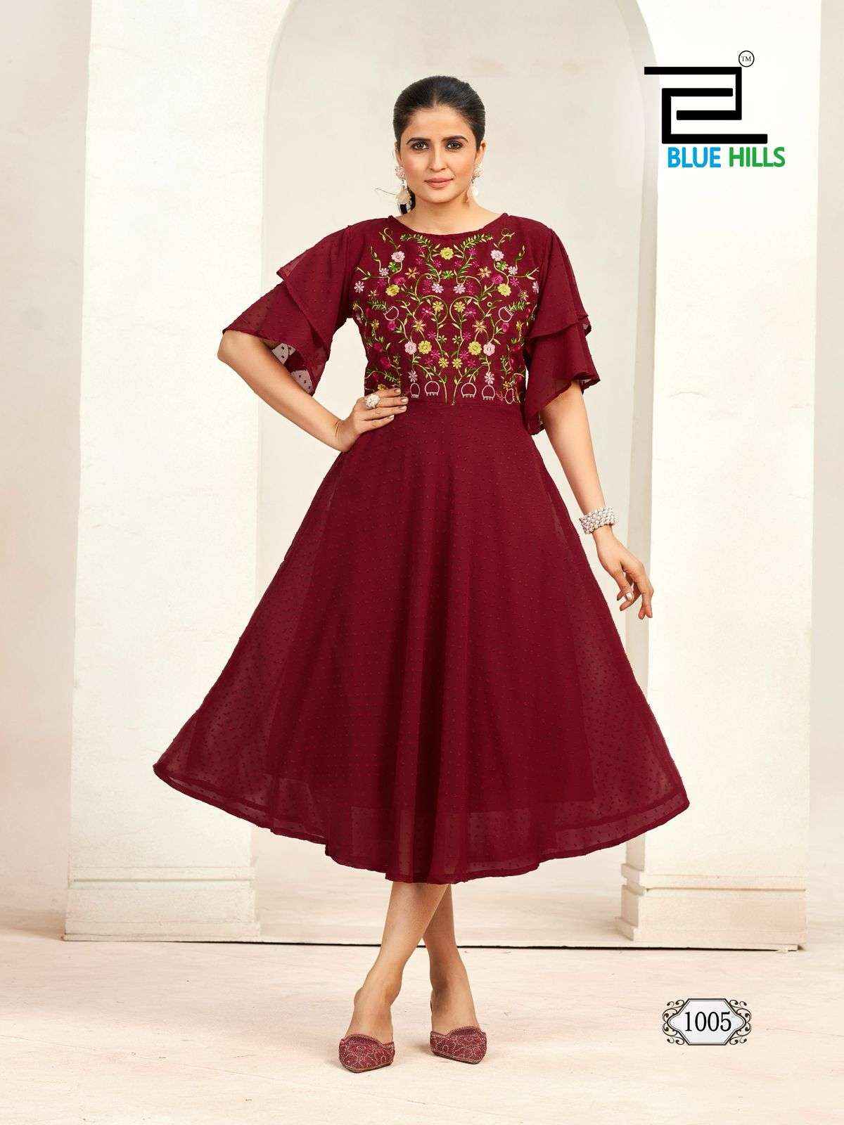 Blue Hills Sensations bell sleeves kurtis Wholesale Price ( 6 Pcs Catalogue )