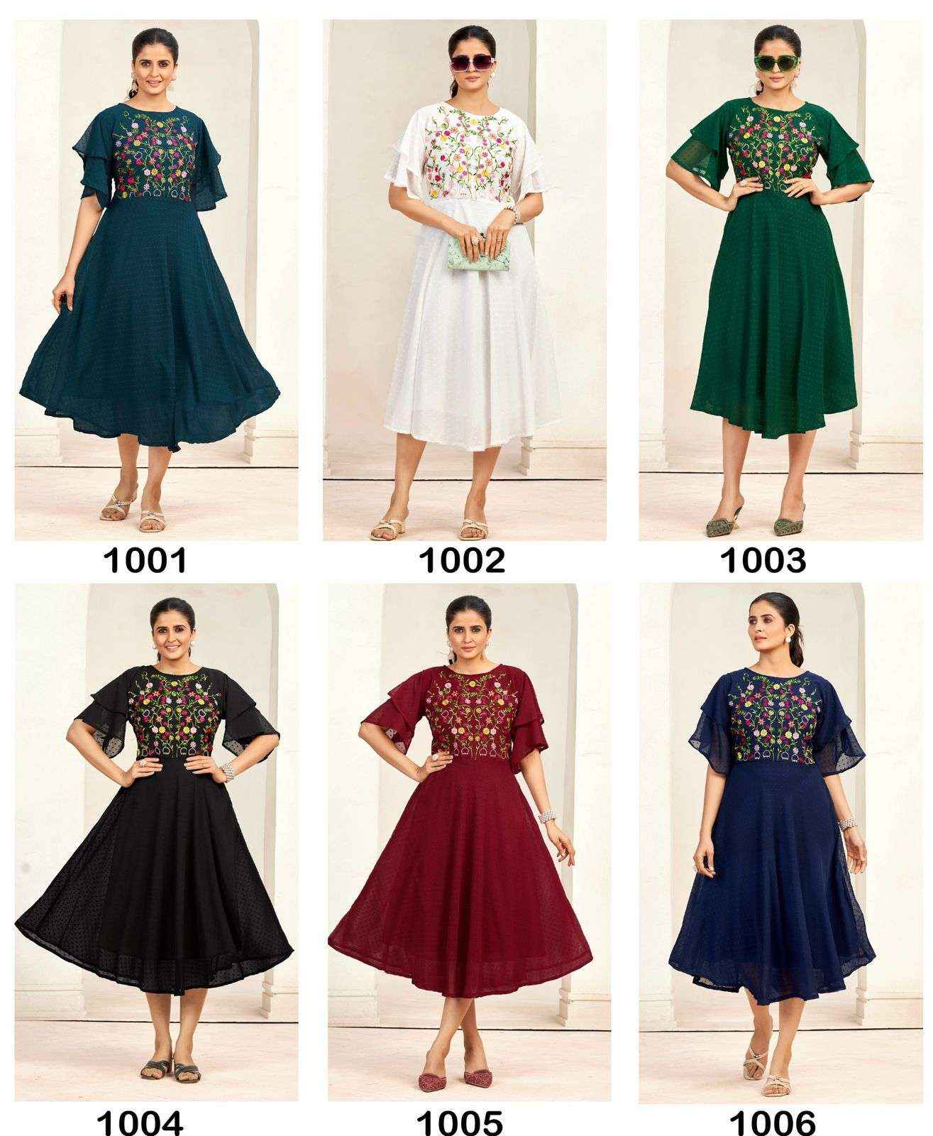 Blue Hills Sensations bell sleeves kurtis Wholesale Price ( 6 Pcs Catalogue )