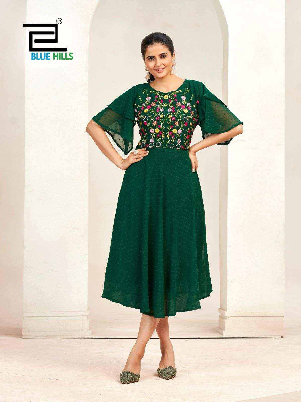 Blue Hills Sensations bell sleeves kurtis Wholesale Price ( 6 Pcs Catalogue )