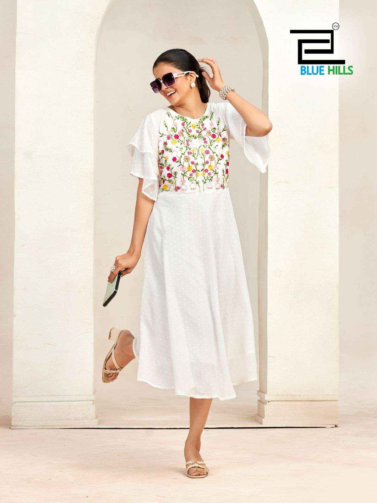 Blue Hills Sensations bell sleeves kurtis Wholesale Price ( 6 Pcs Catalogue )