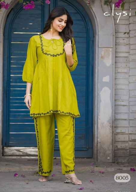 Clysi Rozella Rayon Co Ord Set Wholesale Price ( 6 Pcs Catalog )