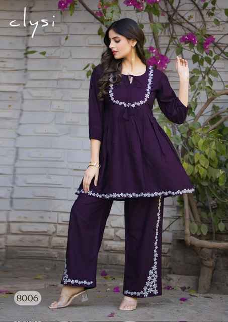 Clysi Rozella Rayon Co Ord Set Wholesale Price ( 6 Pcs Catalog )
