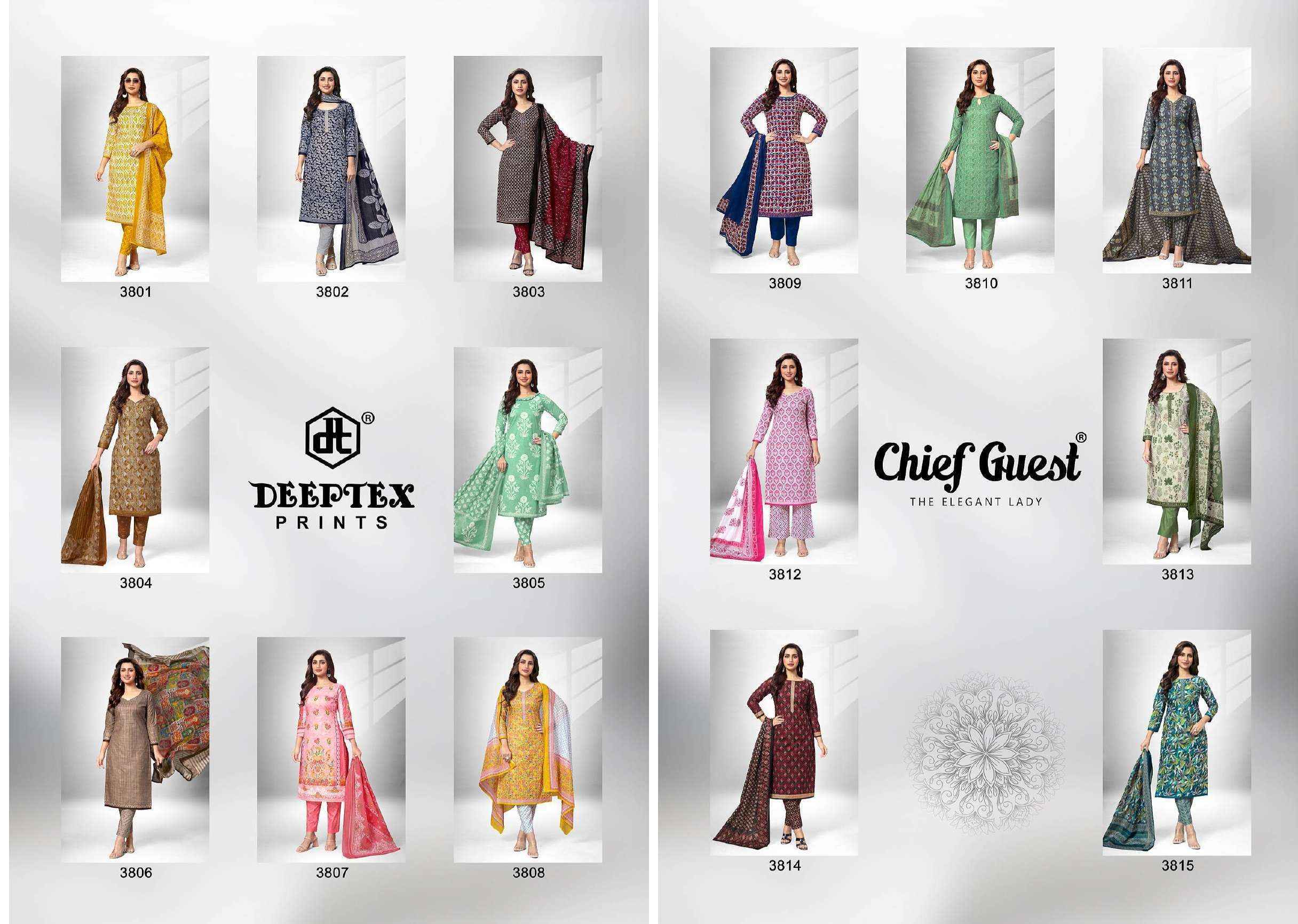 Deeptex Chief Guest Vol 38 Cotton Salwar Kameez Wholesale ( 15 Pcs Catalog )