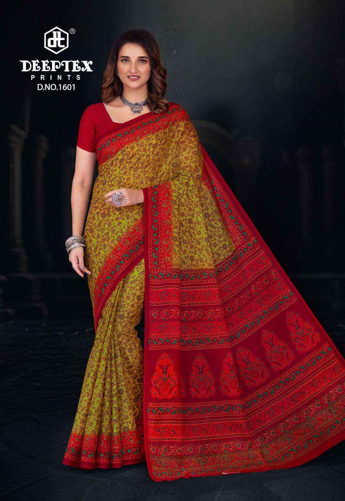 DEEPTEX PRINTS PRIME TIME VOL 16 COTTON PRINTED SAREE WHOLESALE PRICE ( 10 PCS CATALOG )